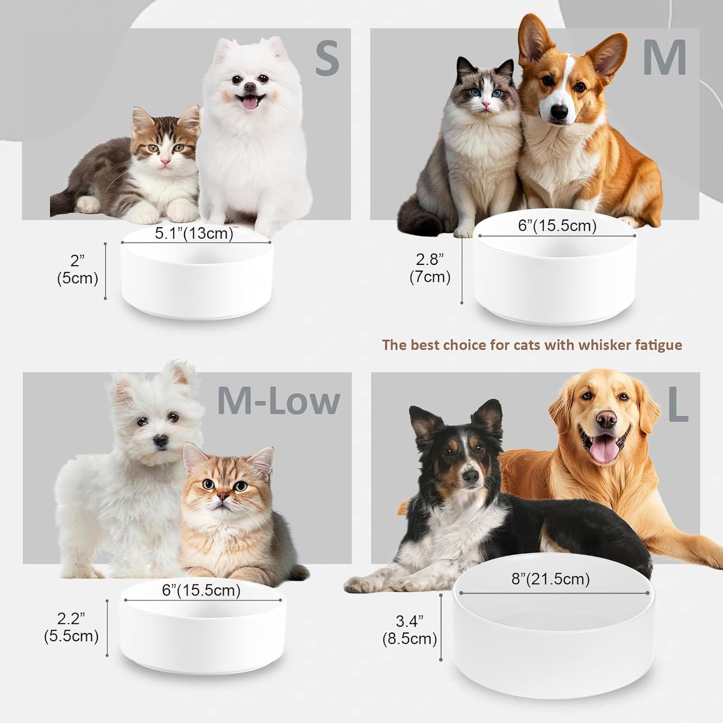 Ceramic Dog Bowl for Food and Water - Pet Feeder Bowl for Small Dogs and Cats - Heavy Ceramic Feeding Dish with Non Slip Base - Dishwasher & Microwave Safe - 5 Inch - 1.4  Cups - Pink