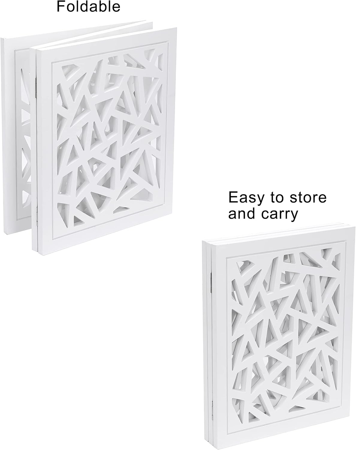 Freestanding Pet Gate Dog Gate, 3-Panel Folding Puppy Gate Wooden Fence Barrier for Small Medium Pet, Indoor Cat Dog Gates for House, Stairs, Doorways with 2Pcs Support Feet, 47" X 18.8"