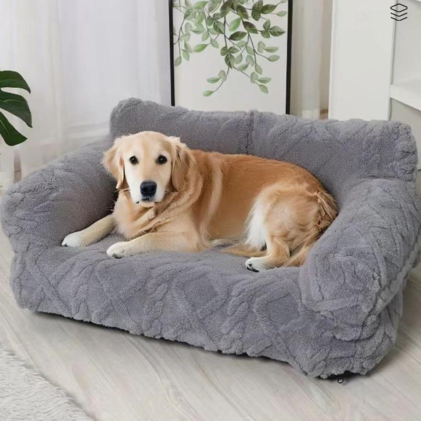 Pet Couch Bed, Puppy Kitten Lounge, Small Medium Large Dog Sleeping Furniture, Plush Soft Cushion with Non Slip Base, Removable Cover for Easy Cleaning, Pet Sofa Home Apartment Bedroom