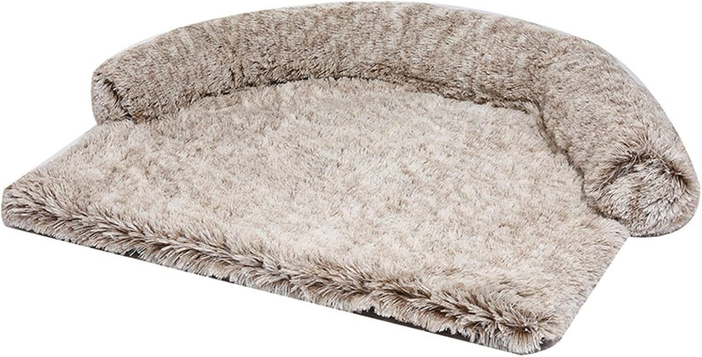 Dog Beds for Car Trunk Living Room Couch Bedroom Bed and Floor Semi-Surrounding Plush Pets Bed Waterproof Fabric Base 4 Sizes S/M/L/XL Cat Beds Removable (Color : Brown-01, Size : Large)