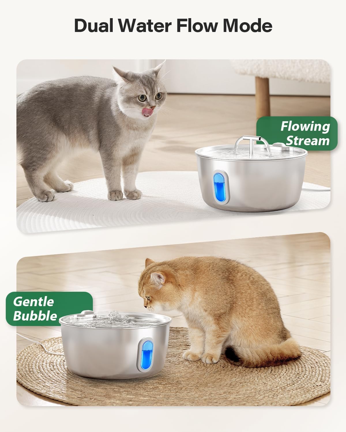 Cat Water Fountain Pump - Ultra Quiet Replacement Pump for 3.2L/108oz Cat Drinking Fountain Automatic Pet Water Dispenser