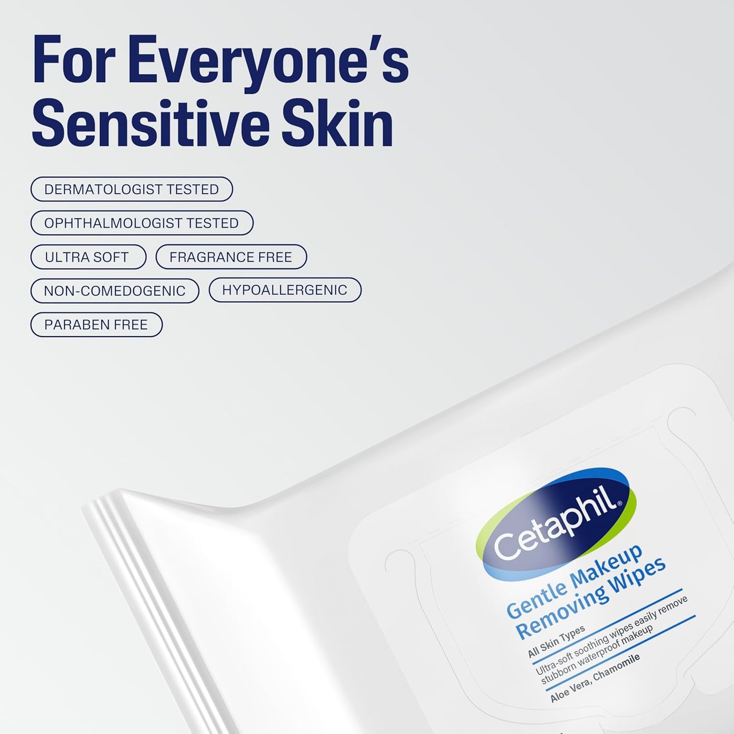 Cetaphil Gentle Makeup Removing Face Wipes, Daily Cleansing Facial Towelettes Gently Remove Makeup, Fragrance and Alcohol Free, 25 Count