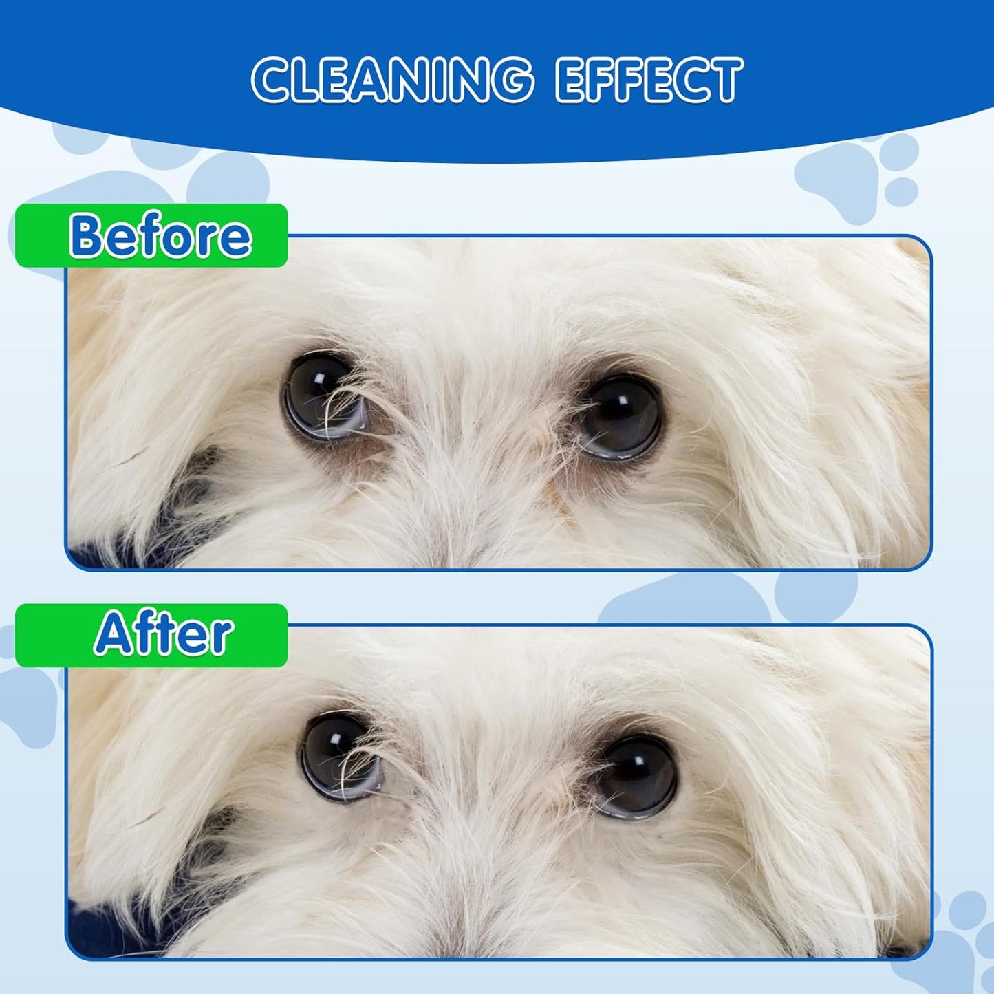 VOISEN 400Pcs Eyes Wipes for Dogs, Pet Tear Stain Remover Wipes, Care Eye Wash Pads for Dogs and Cats, Face, Eye Cleaner Pads to Gently Remove Discharge, Eye Wipes for Dogs & cat Eye Wipes