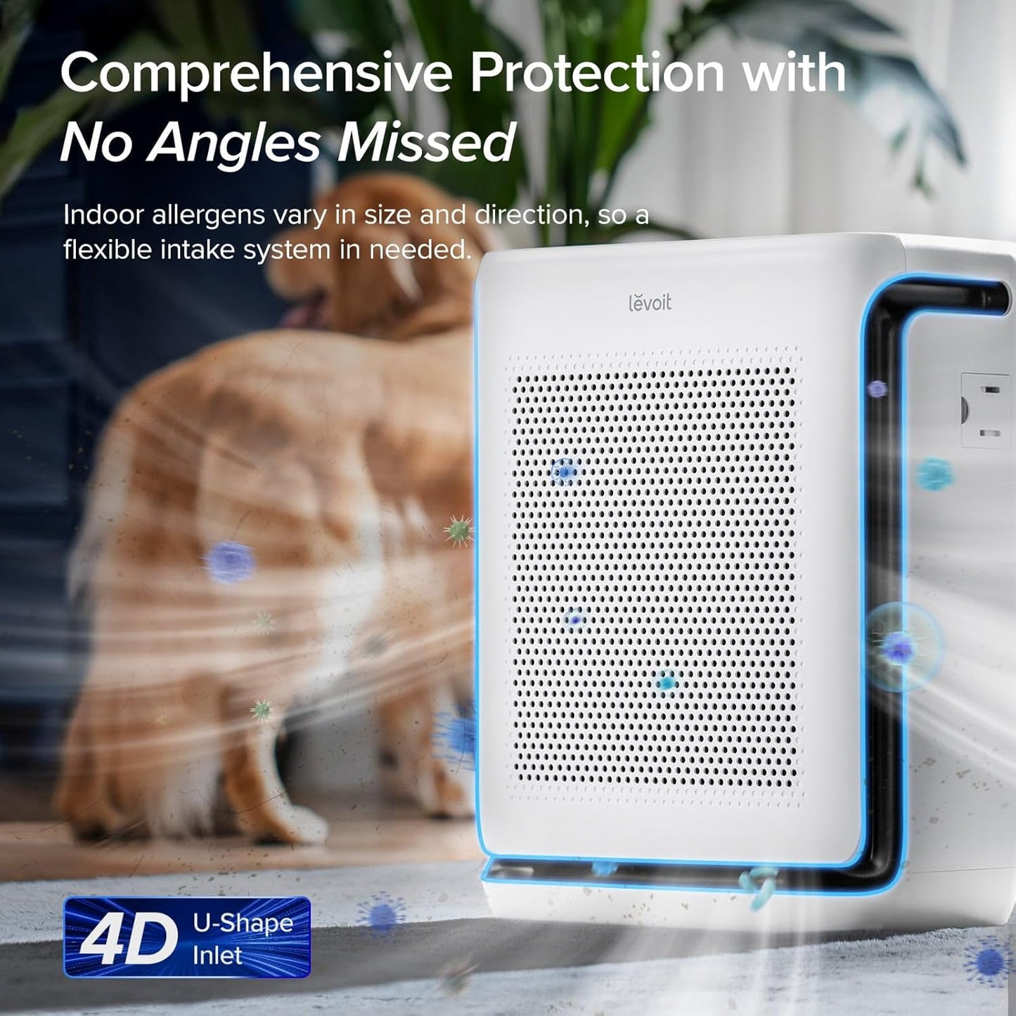 LEVOIT Air Purifiers for Home Large Room Up to 1875 Ft² with Washable Pre-Filter, AHAM VERIFIDE, Air Quality Monitor, HEPA Sleep Mode for Allergies, Pet Hair in Bedroom, Vital 200S-P, White