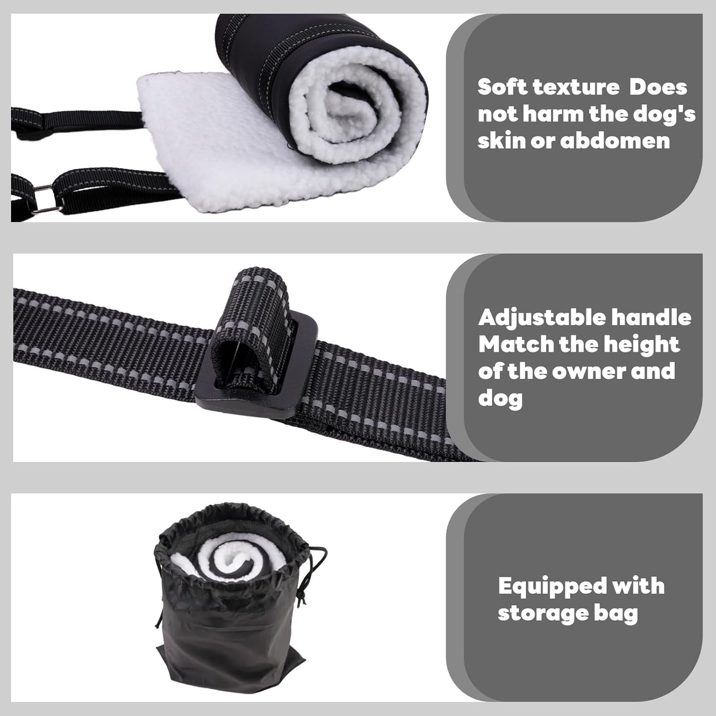 Adjustable Dog Lift Harness for Dog Sling Carrier with Handle Soft Rehab Support Sling for Weak Rear Legs Ideal for Seniors, Injured, and Post ACL Surgery Recovery(M)