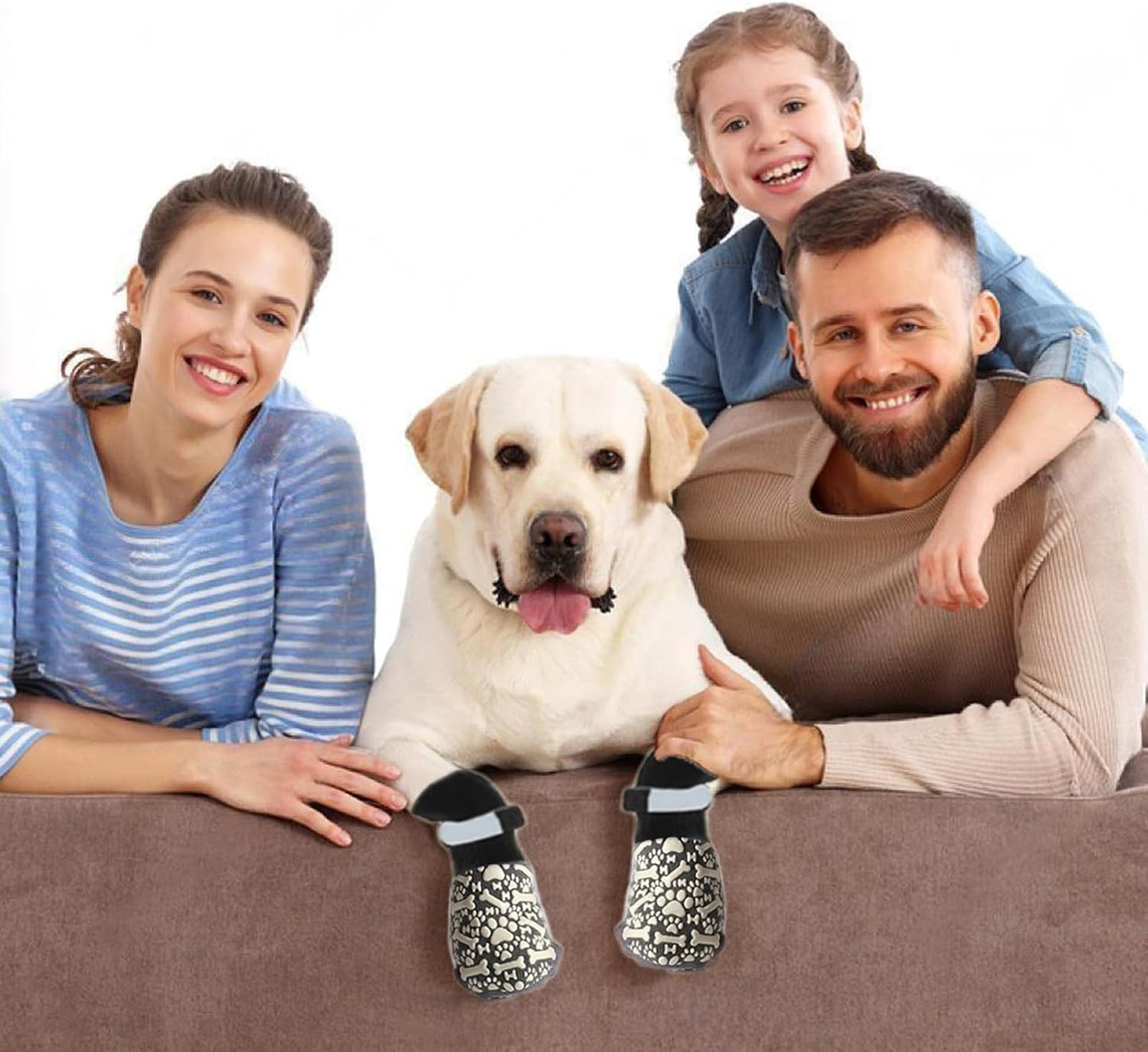 Anti Slip Dog Socks to Prevent Licking Paws, Dog Booties Shoes for Hot Pavement, Dog Socks with Grippers for Hardwood Floors, Senior Dog, Paw Protector (XS, Bone Pattern)