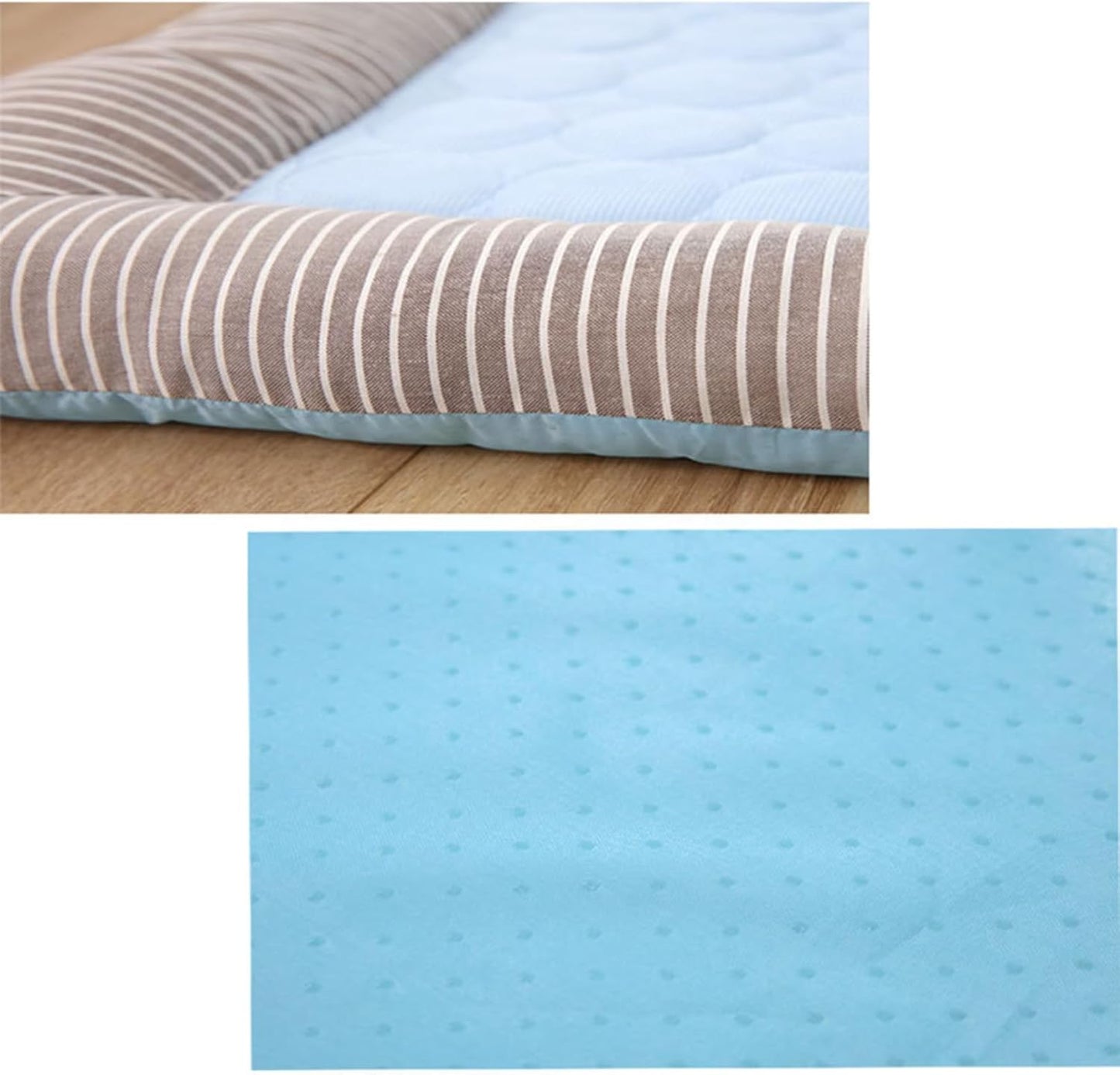 iiniim Cooling Mat for Dogs Bed Thick Comfort Foam with Cooling Gel Layer Orthopedic Support Pad Blue Medium