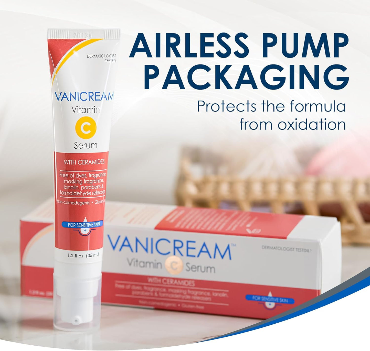 Vanicream Vitamin C Serum, 1.2 Fl Oz, Formulated without Common Irritants for Sensitive Skin, Milky and Lightweight Brightening Serum, Hydrates & Boosts Glow, Dermatologist-Tested