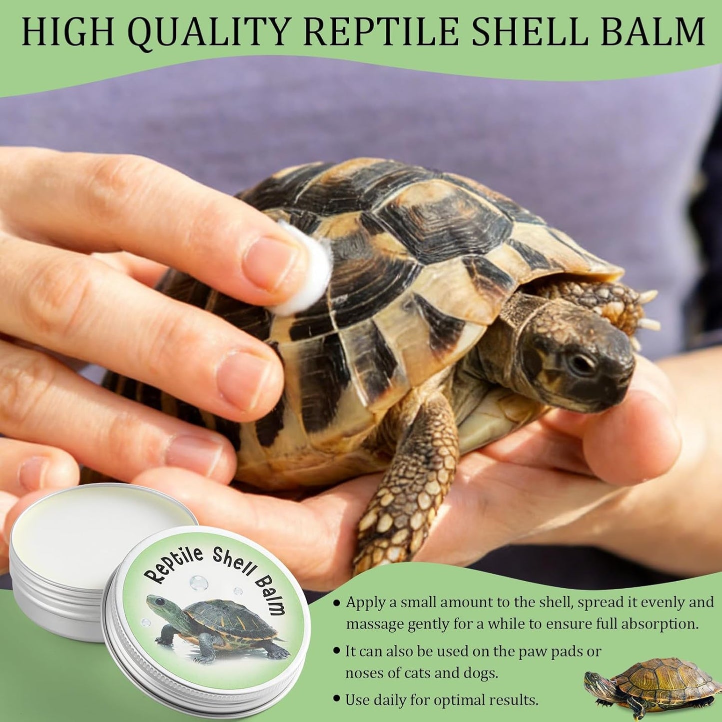 Reptile Shell Balm 2 oz Turtle Shell Care Conditioner Skin Moisturizer Cream for Tortoise Habitat Accessories, Lizard, Reptiles in Dry Environment Prevent Skin Dryness on Basking Platform, Tank, Rock