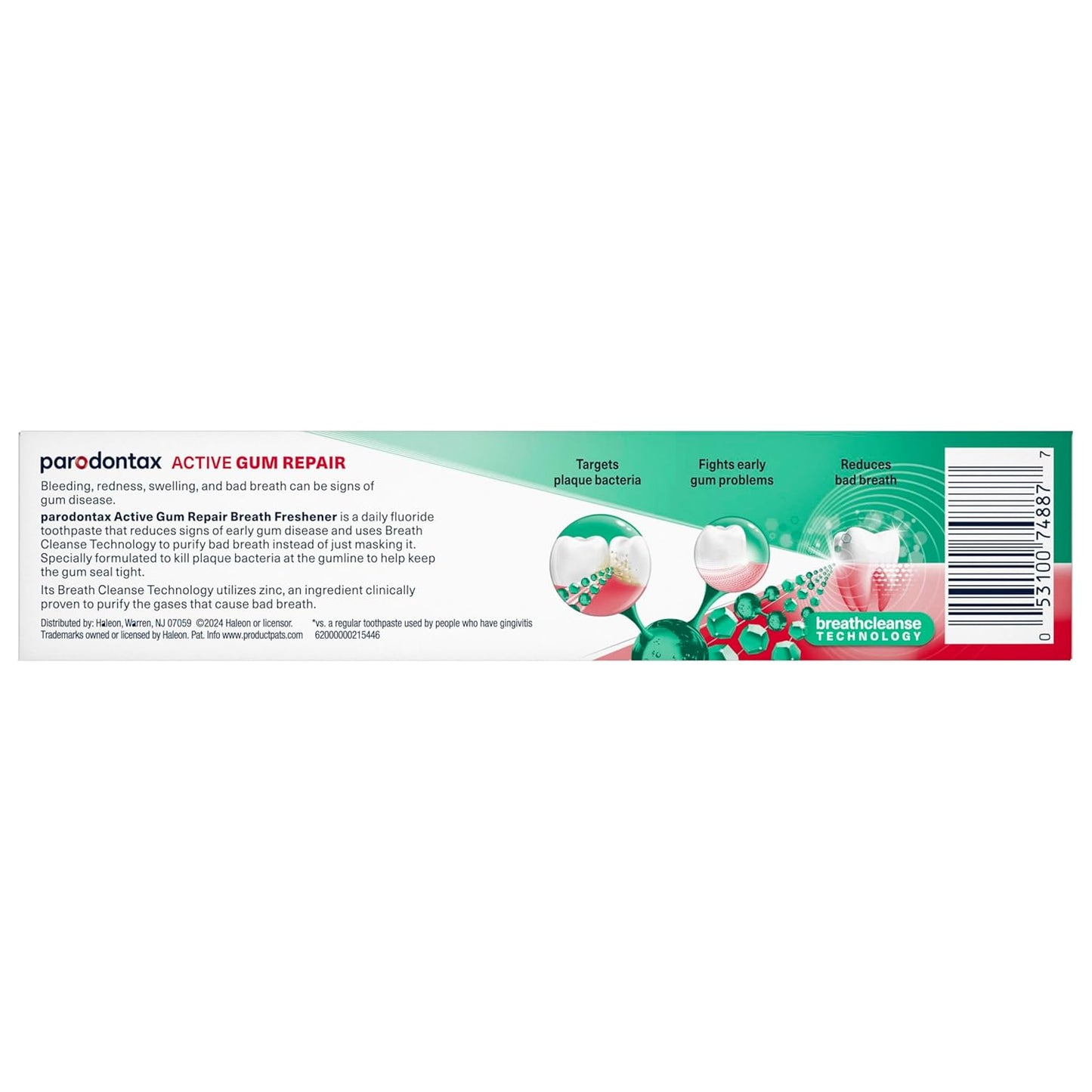 Parodontax Active Gum Repair Breath Freshener Toothpaste, 3x3.4 oz