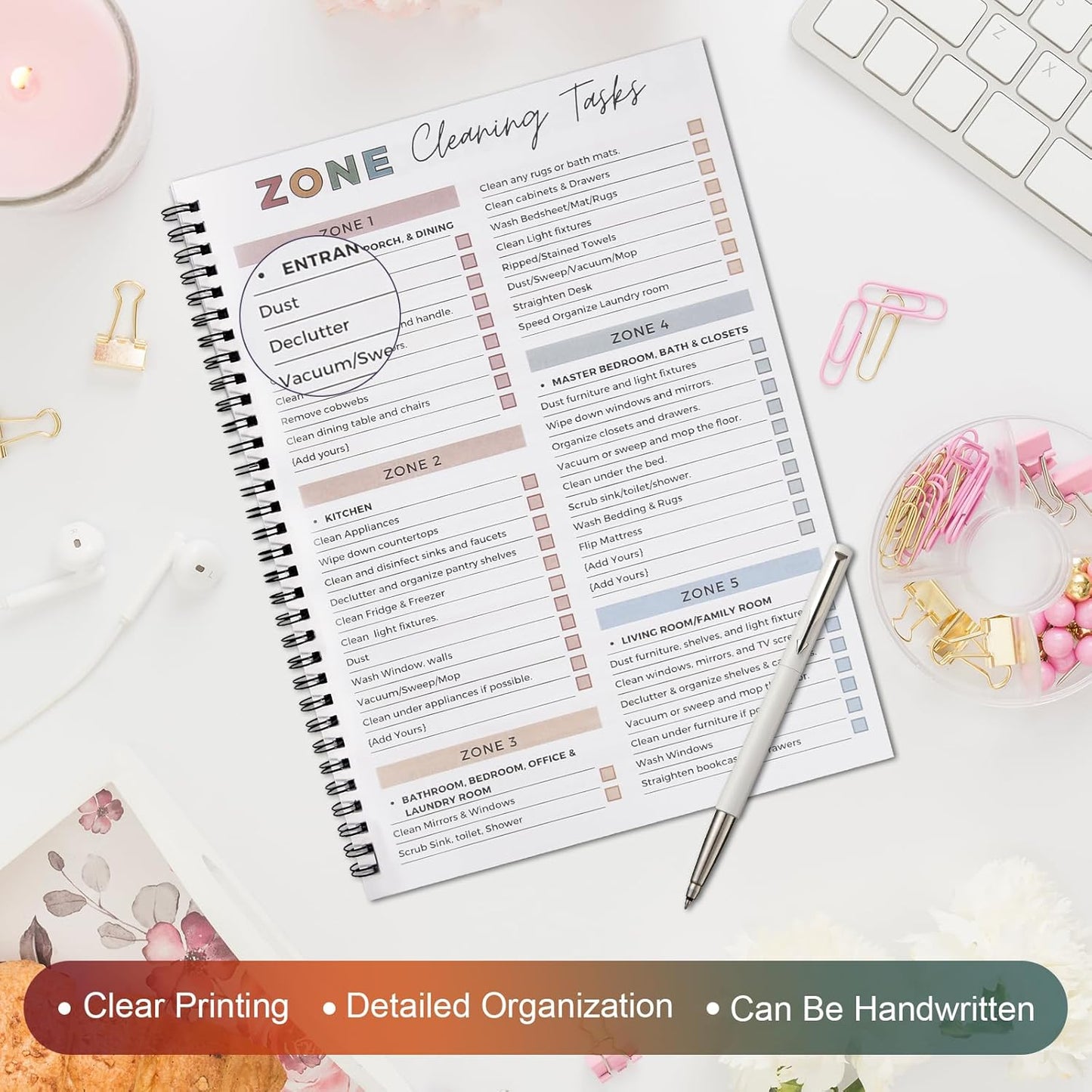 Adhd Cleaning Planner for Adults and Teens Adhd Cleaning and Organizing Planner Cleaning Schedule and Checklist Notebook List Daily Weekly Monthly for Home Chore Chart Adhd Daily Planner