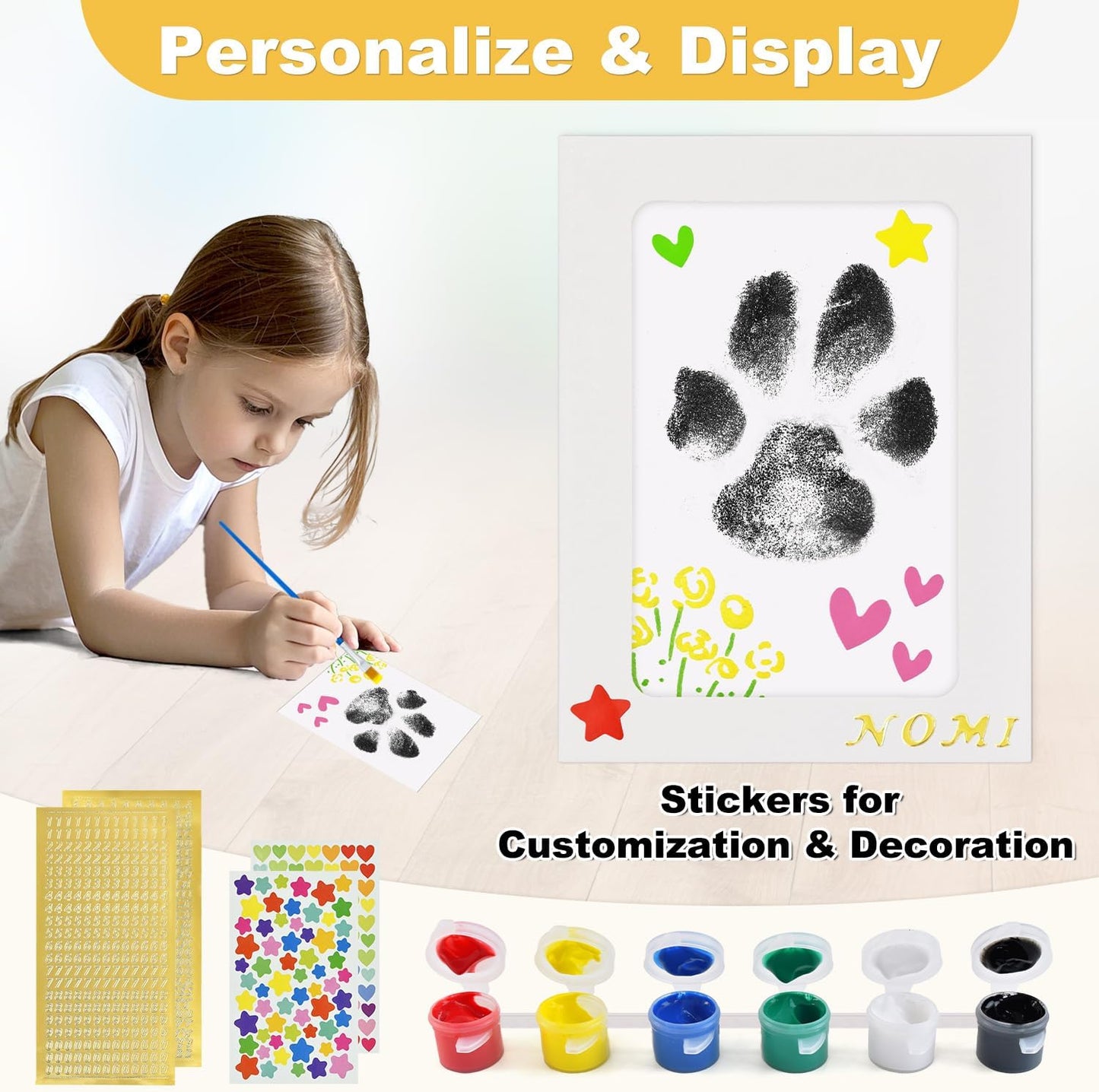 Paw Print Kit for Dogs - Dog Paw Print Kit Pet Paw Print Impression Kit, Dog Nose Print Kit Clean Touch Ink Pad for Dog Paw Prints, Inkless Paw Print Kit for Puppy & Newborn
