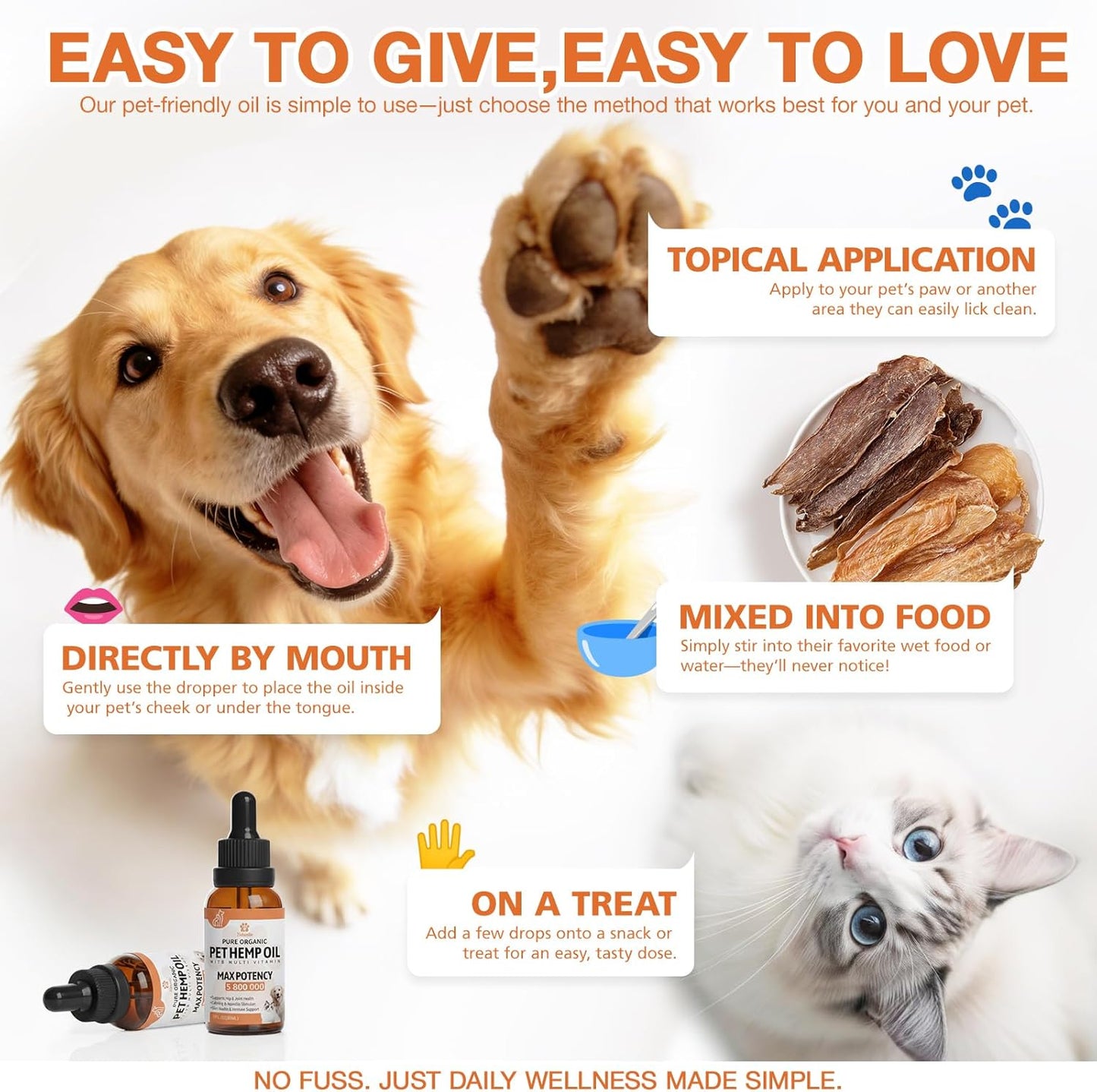 Неmp Oil for Dogs Cats (2-Pack), Organic Dog Anxiеty Relief & Strеss & Pаin Rеlief for Dogs, Supports Hip Joint Health, Rеlaxation & Slеep, Pet Calming Drops