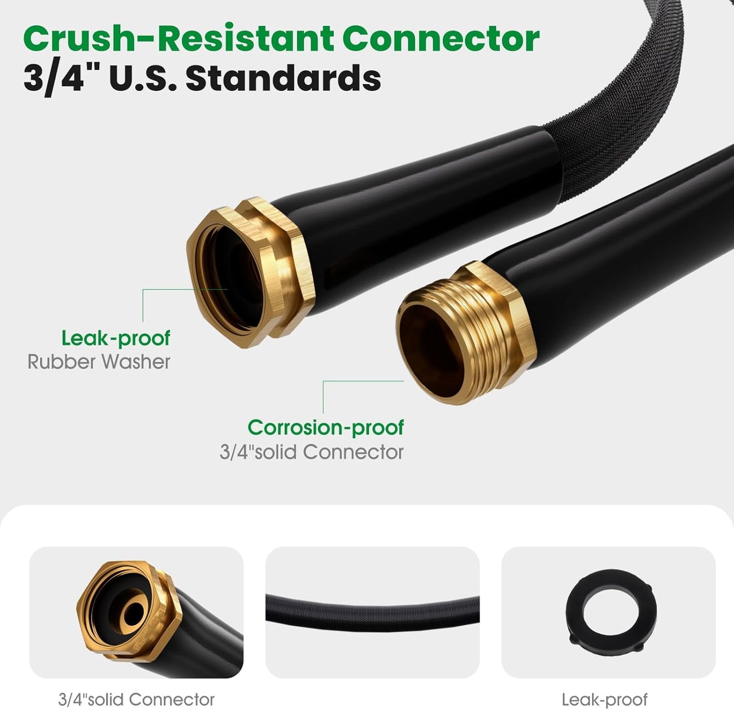 Garden Hose 75FT, Non-Expanding Water Hose Ultra Lightweight, Kink-Free, Burst-Resistant, Lead-Free, Durable & Flexible High-Pressure Hose for Yard, Lawn, Outdoor, Car Washing