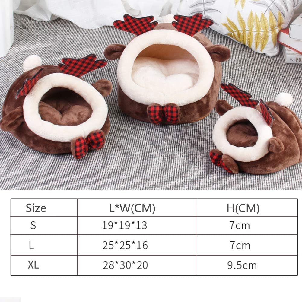Hamster Bed Houses and Hideouts Small Animal Pet Cave Bed Cage Nest Accessories for Hamster Guinea Pig Hedgehog Chinchilla (Brown Small)
