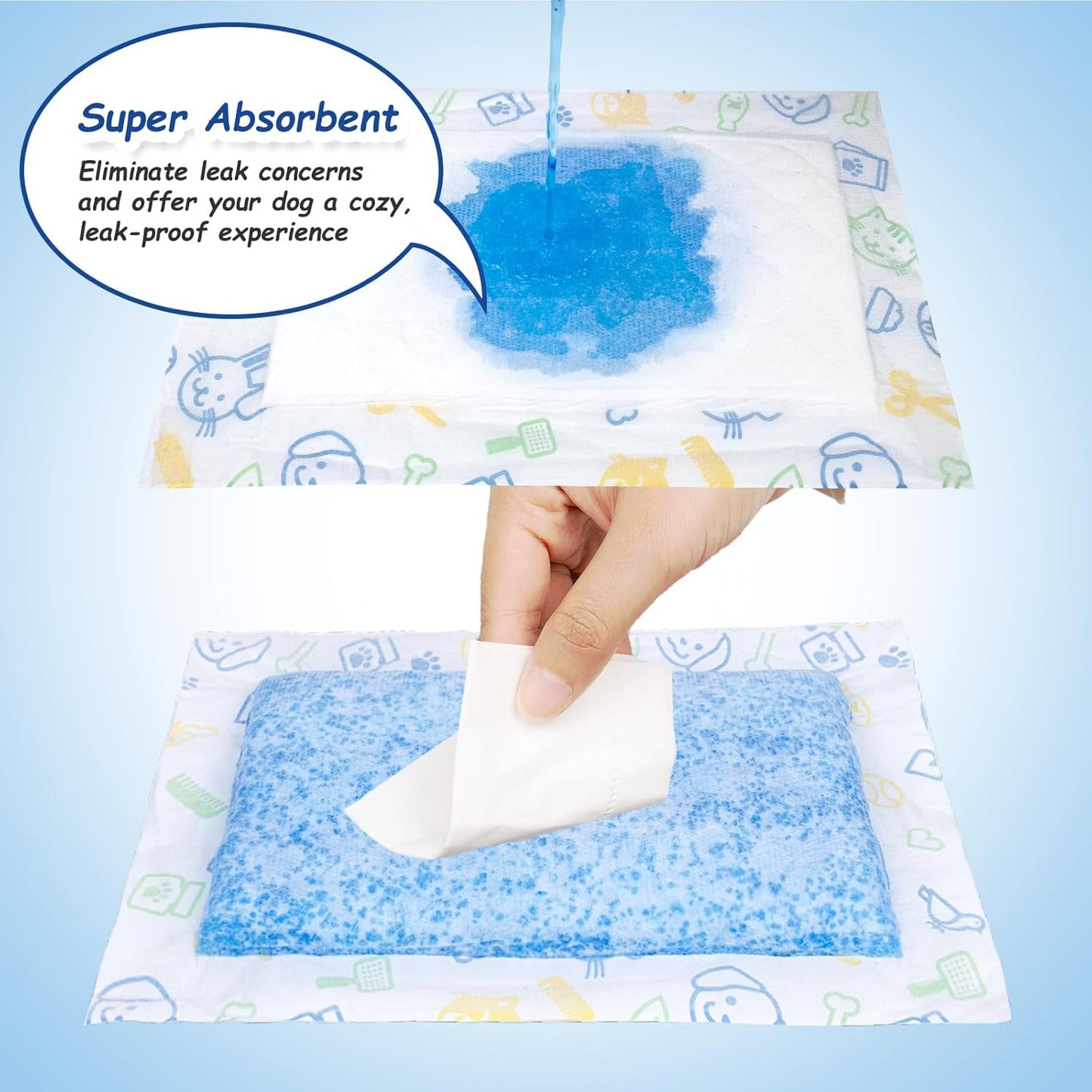 Dog Diaper Liners Booster Pads for Male and Female Dogs, 100ct, Super Absorbent Disposable Belly Band Liners for Male Dogs fit Most Types of Dog Diapers,Wraps(Regular)