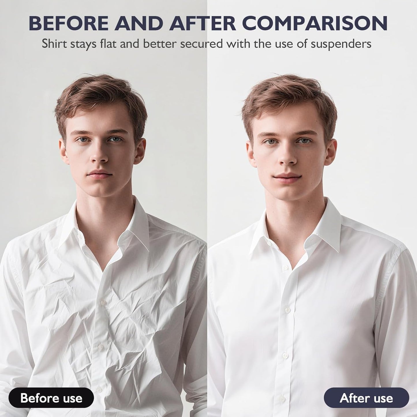 Shirt Stays For Men, Shirt Stays For Police And Military, Elastic Non slip and Durable Shirt Stay For Men, 2025 Upgrade Keep The Look Professional (a pair)