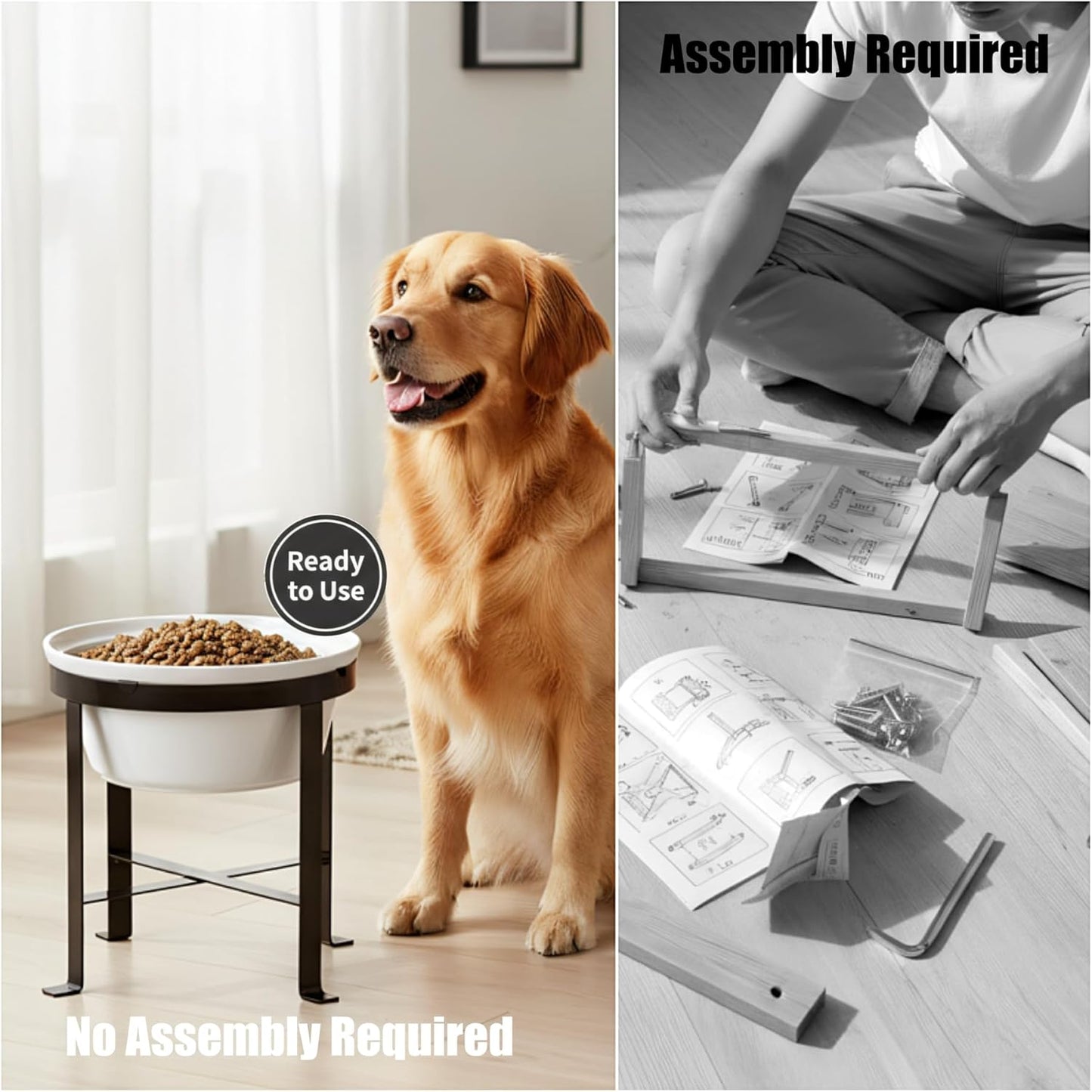 BestVida® Elevated Dog Bowls,Pet Stand, Raised Dog Bowls, Single Bowl Stand