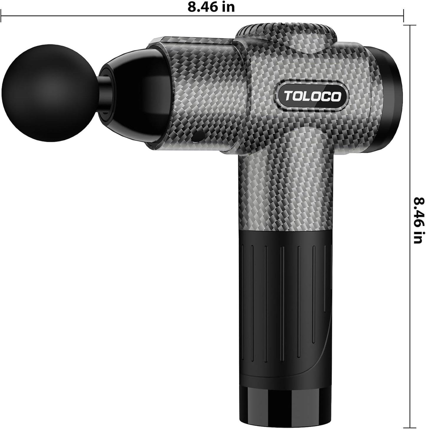 TOLOCO Massage Gun, Deep Tissue Back Massage for Athletes for Pain Relief, Percussion Massager with 10 Massages Heads & Silent Brushless Motor, Valentines Day Gifts for Him Her, Carbon