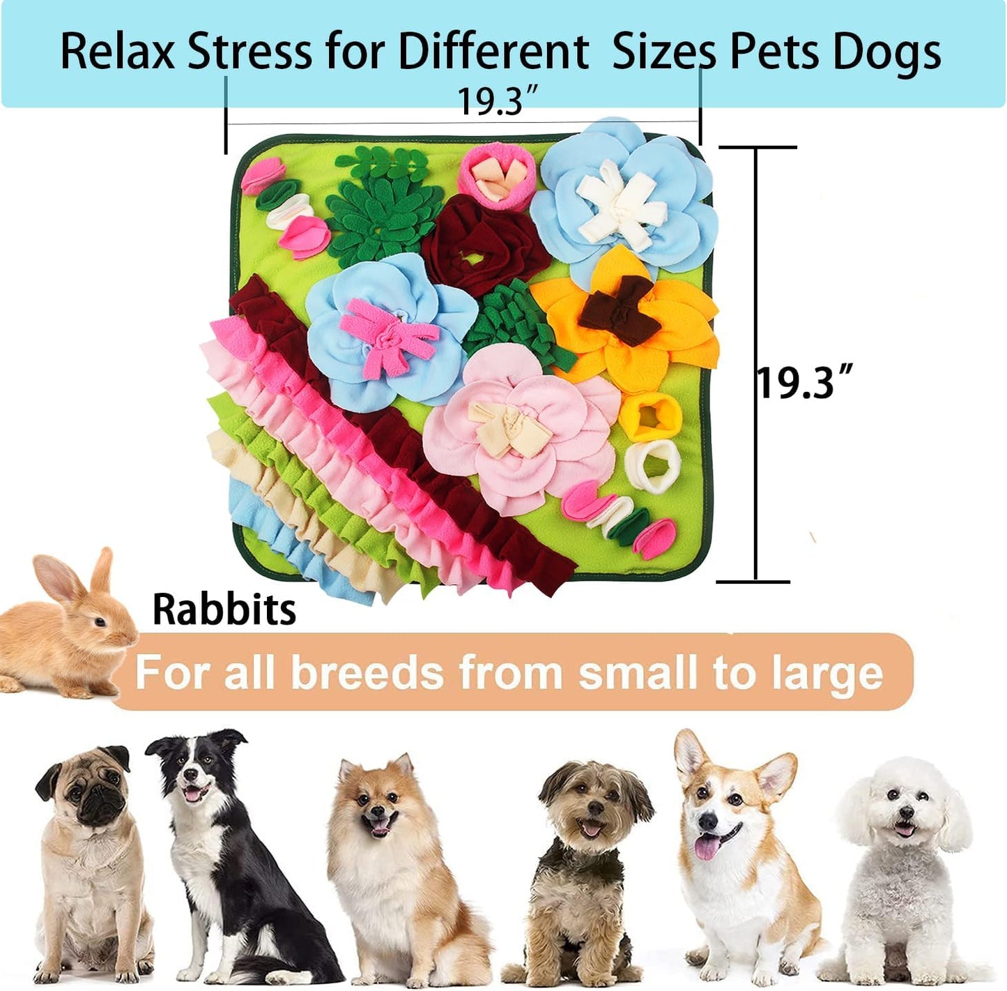 Snuffle Mat Dogs Pet Slow Feeding Mats Puppy Sniffing Pad,Cat Interactive Puzzle Toys for Small,Medium,Large Dogs,Encourages Natural Foraging Skills,Training,Stress Release (Leaf)