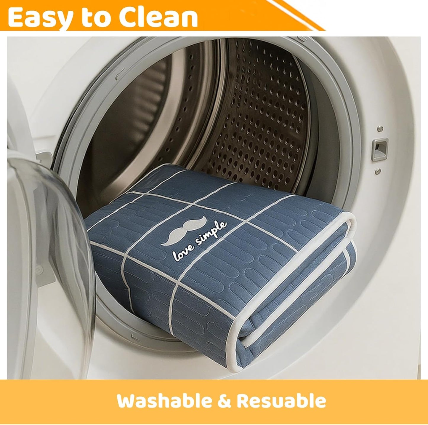 Washable Puppy Pads, 36x36 Inch Reusable & Leak-Proof Dog Potty Training Pads, Super Absorbent Non-Slip Mat for Crate, Playpen, Whelping, Home Travel (Grey, 2-Pack)