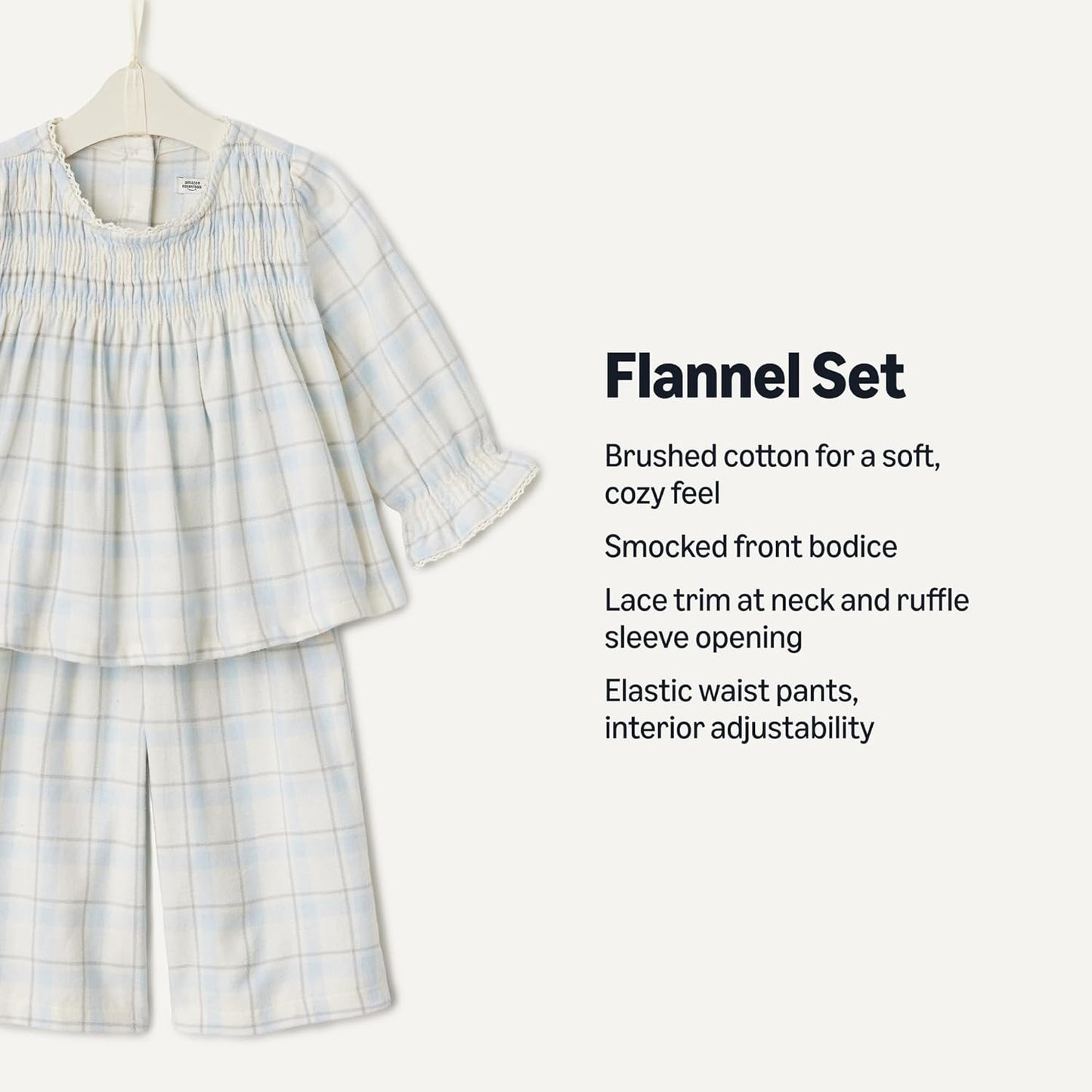 Amazon Essentials x Sofia Grainge Toddler and Baby Girls' Long Sleeve Flannel Set