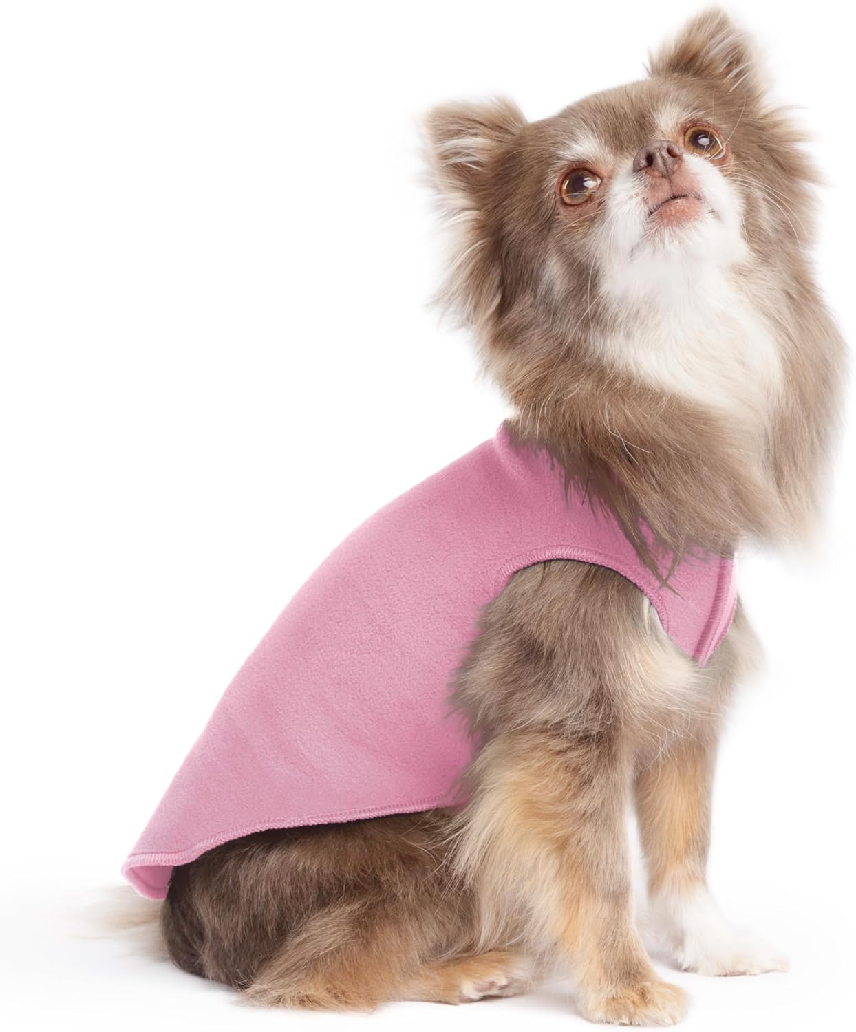 Goldpaw Stretch Fleece Dog Sweater - with Spandex for 4-Way Stretch - Soft, Comfortable Dog Coat - Machine Washable - Made in the USA - Rose - Size 6