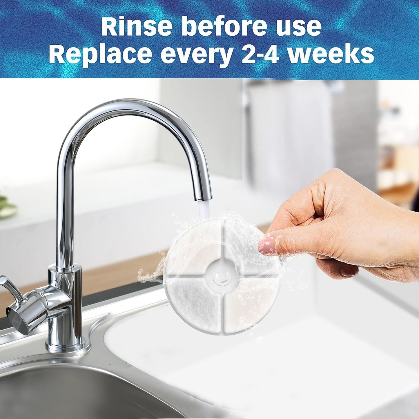 6-Pack Pet Fountain Filter Replacement Units 3.0 for Pet Water Fountains E versweet 2S/3/3 Pro,E versweet Solo/Solo SE