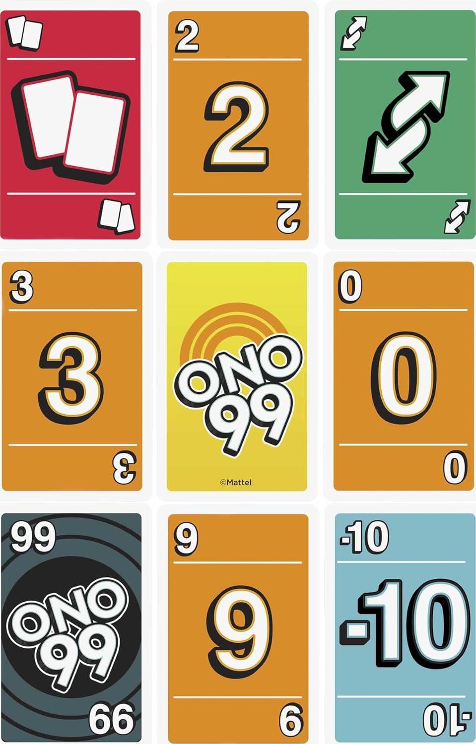 Mattel Games Set of 3 Card Games with UNO, Phase 10 & ONO 99, Travel Fun for Kids & Family Night with Storage Tin Box (Amazon Exclusive)