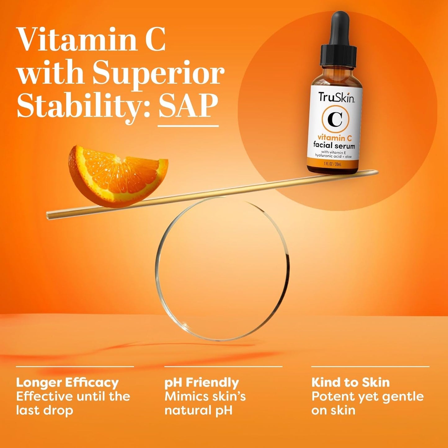 TruSkin Vitamin C Serum for Face – Anti Aging Face Serum with Hyaluronic Acid & Vitamin E – Brightening Formula for Improving Appearance of Dark Spots, Fine Lines & Wrinkles – All Skin Types, 1 fl oz