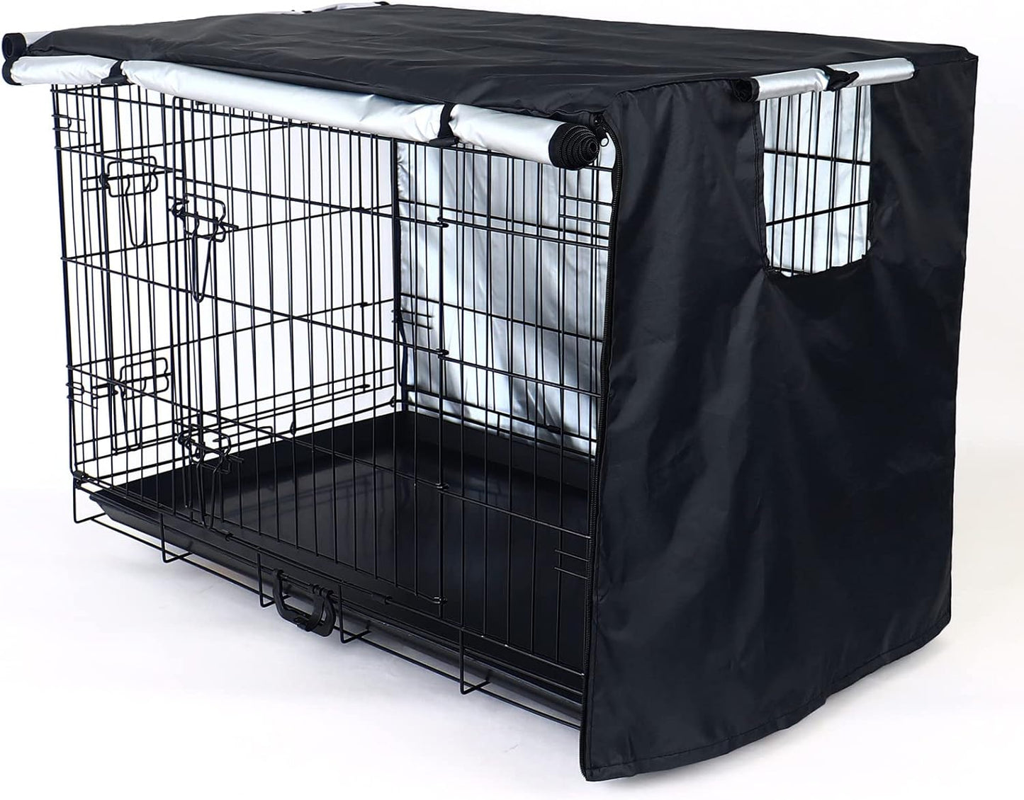 kefit Dog Crate Cover 48 inch, Kennel Cover for Wire Dog Cage, Black