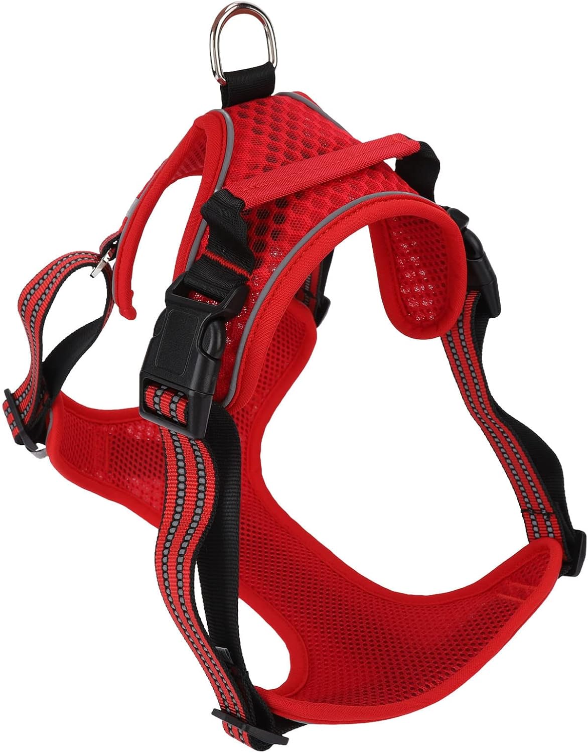 Dog Vest, Adjustable Breathable Reflective Dog Vest with Alloy Traction Buckle Harness Medium Sized Harness for Large for Outdoor Walking, Running, Training (S)