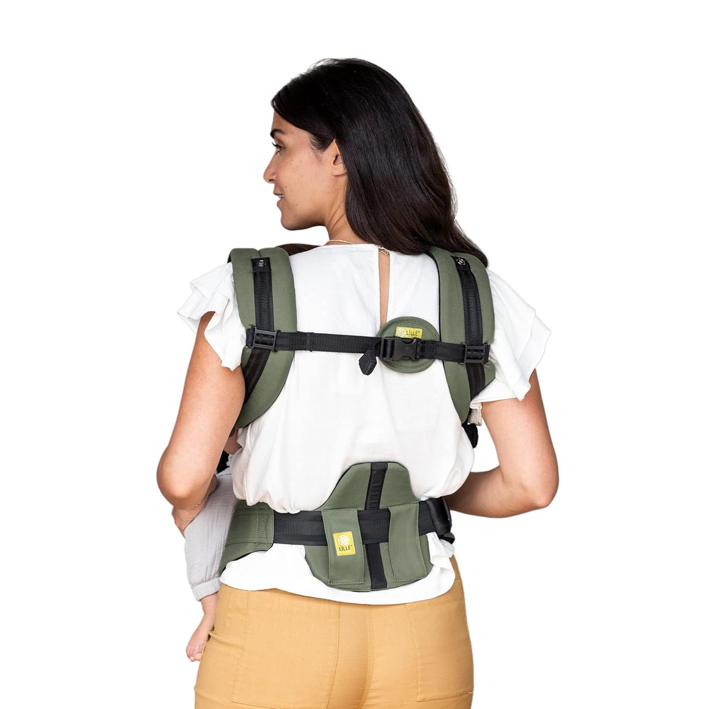 LÍLLÉbaby Complete Airflow Deluxe Ergonomic 6-in-1 Baby Carrier Infant to Toddler with Lumbar Support (7-45 Pounds), 360 Degree Baby Wearing, Inward and Outward Facing (Olive/Black)