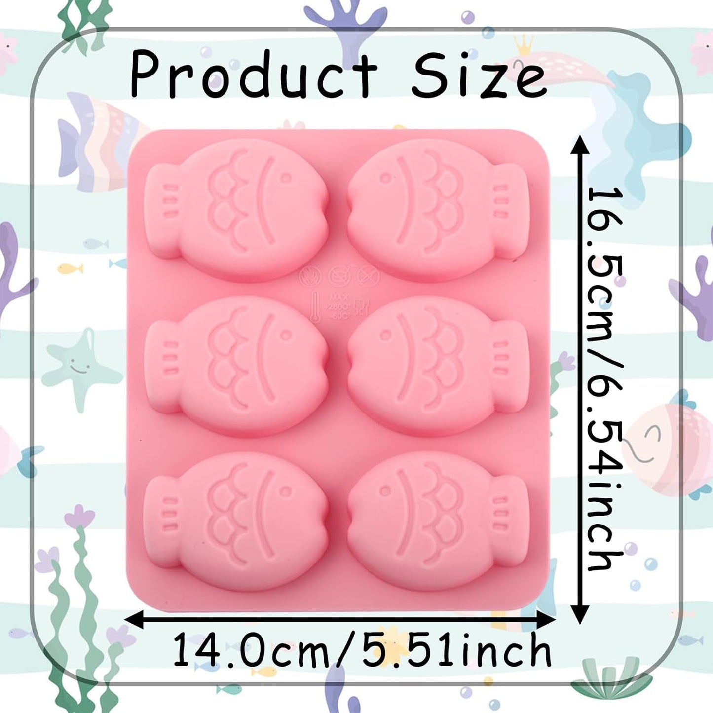 2 Pcs 3D Fish Shaped Chocolate Molds Silicone, Food Grade Silicone Gummy Candy Mold for Kids, Cookies, Gum, Sugar Craft, Butter, Pudding, Gelatin,Wax, Ice,Soap, Plaster, Epoxy Resin