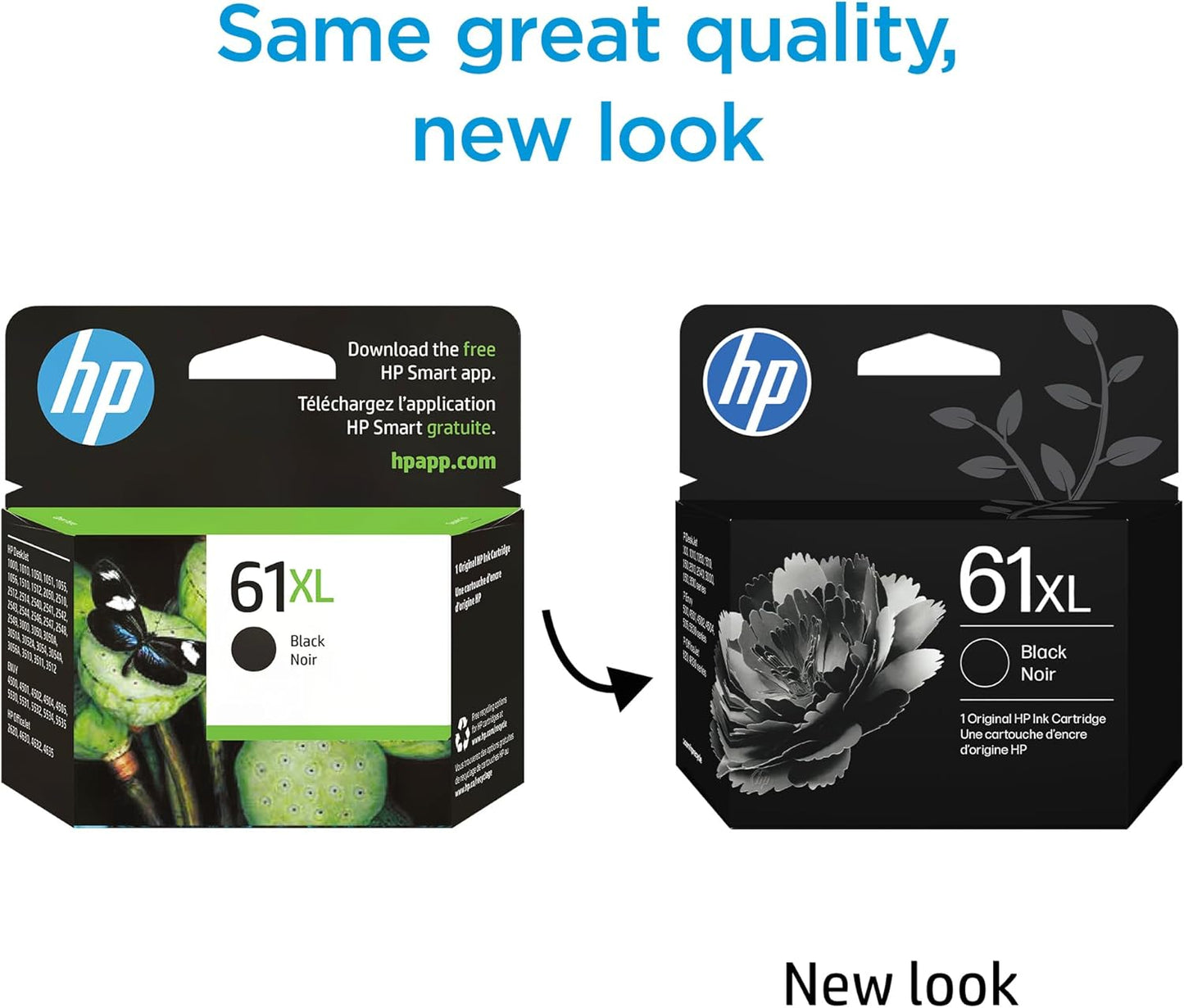 HP 61XL Black High-Yield Ink | Works with DeskJet 1000, 1010, 1050, 1510, 2050, 2510, 2540, 3000, 3050, 3510, Envy 4500, 5530, OfficeJet 2620, 4630 | Instant Ink Eligible | CH563WN|Packaging May Vary