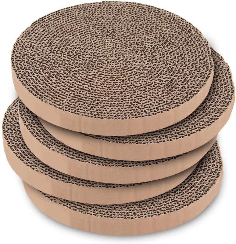 Best Pet Supplies Catify Cat Scratcher, Fun Interactive Scratchers, Posts, Poles, Claw Safe, Furniture Saver Indoor Play Support Natural Cat Behaviors Heavy Duty - 5 Pack Round, 10 x 10"