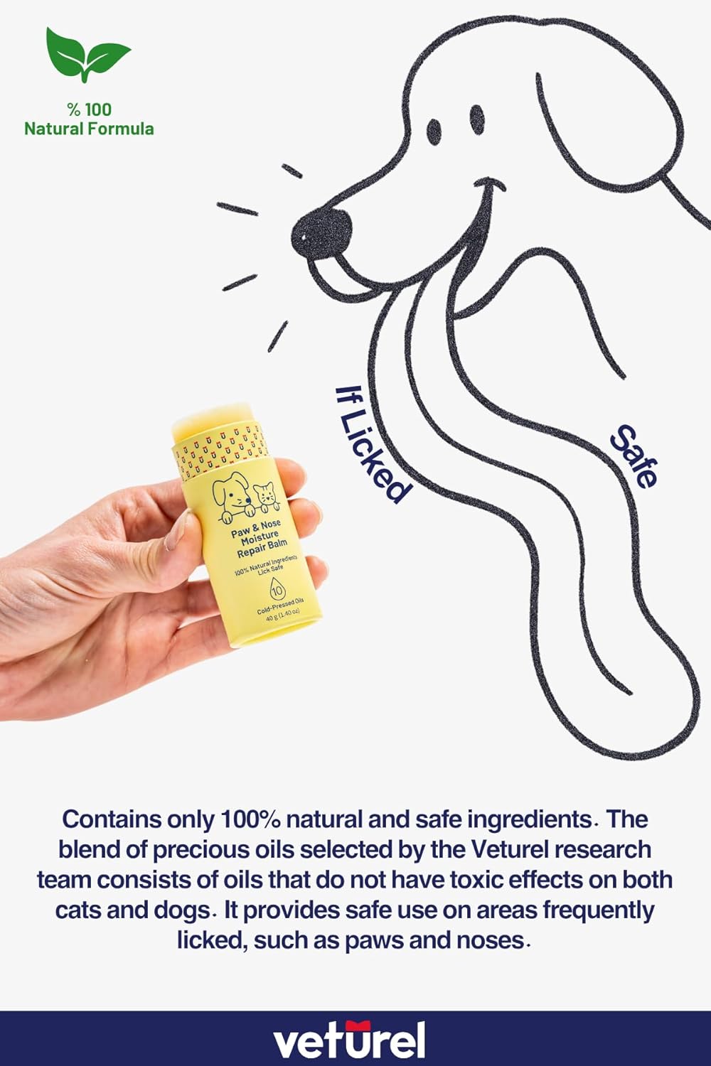 Paw & Nose Moisture Repair Balm | Heals, Regenerates & Strengthens Dry, Cracked & Damaged Paws and Noses | Lick Safe Paw Protector for Pets | Softens & Repairs (1)