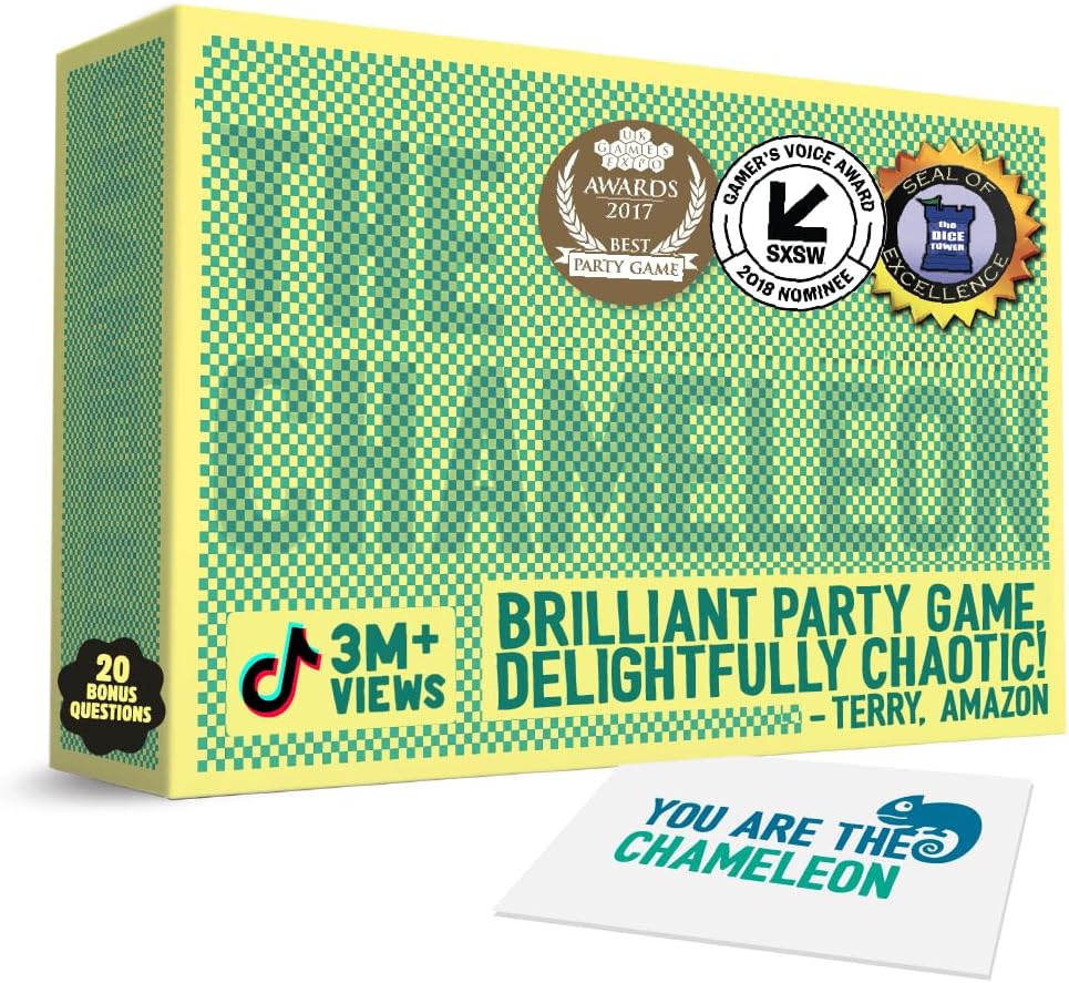 The Chameleon: Award-Winning Bluffing Board Game for Family, Adults & Friends | Includes 80 Extra Secret Words | Who is The Imposter?
