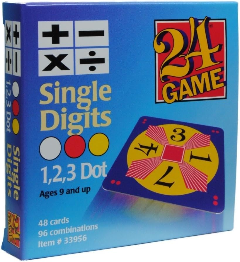 24 Game: 48 Card Deck, Single Digit Cards Math Game