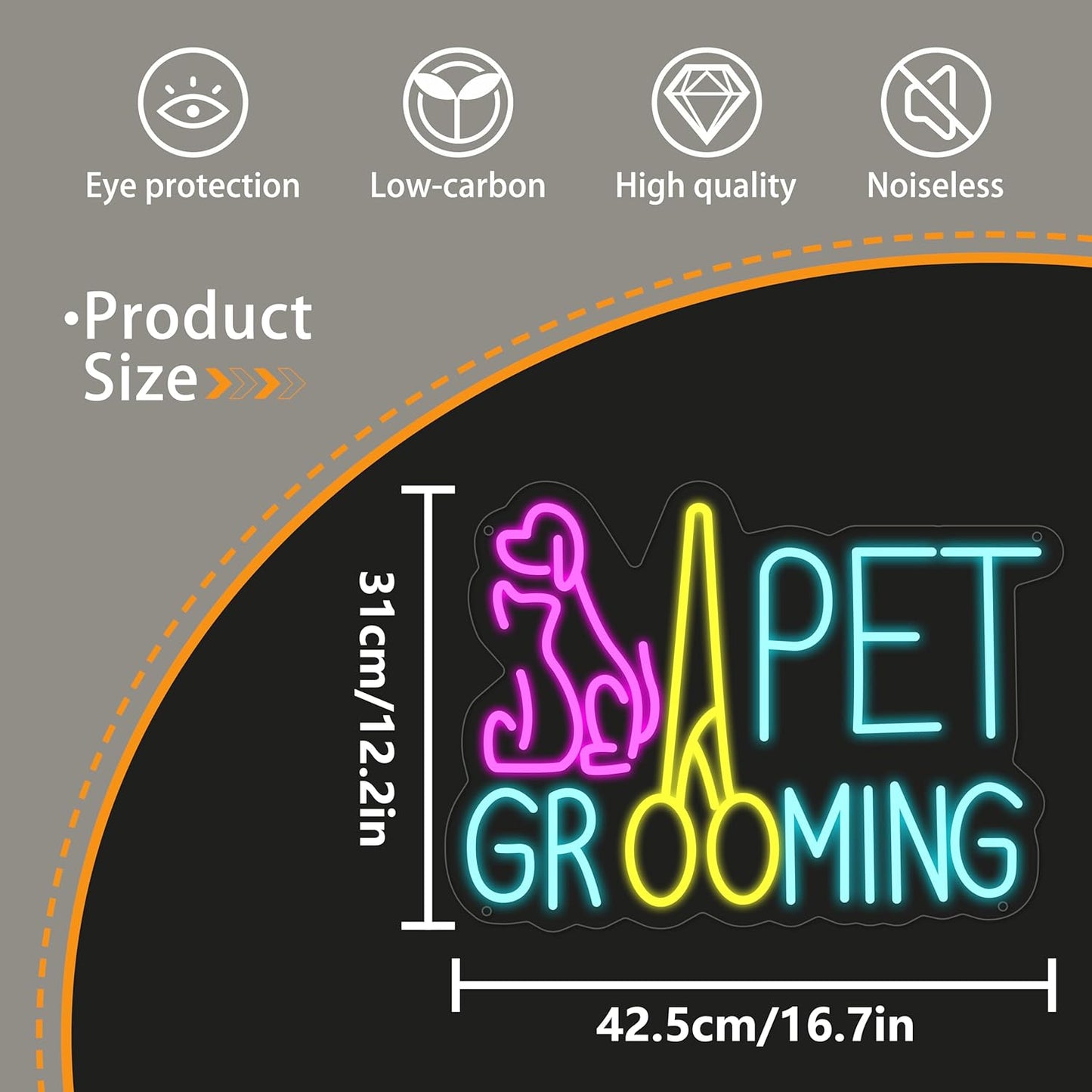 Pet Grooming Neon Sign for Wall Decor,Kids USB Powered Pet Grooming Led Sign, Reusable Pet Grooming Light Up Sign for Boys and Girls, Light Up Sign for Bedroom and Livingroom
