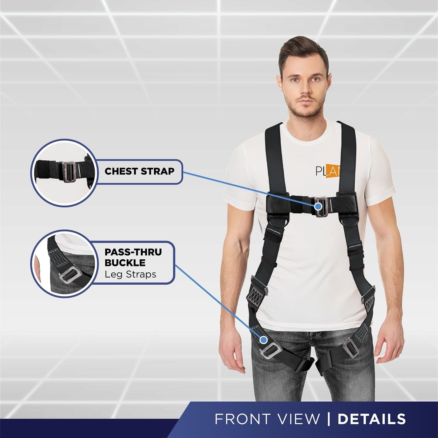 ATERET V5501 Roofing Bucket I 50 ft. Vertical Lifeline Assembly, Reusable Anchor, 5 Gallon Bucket, Safety Harness Kit