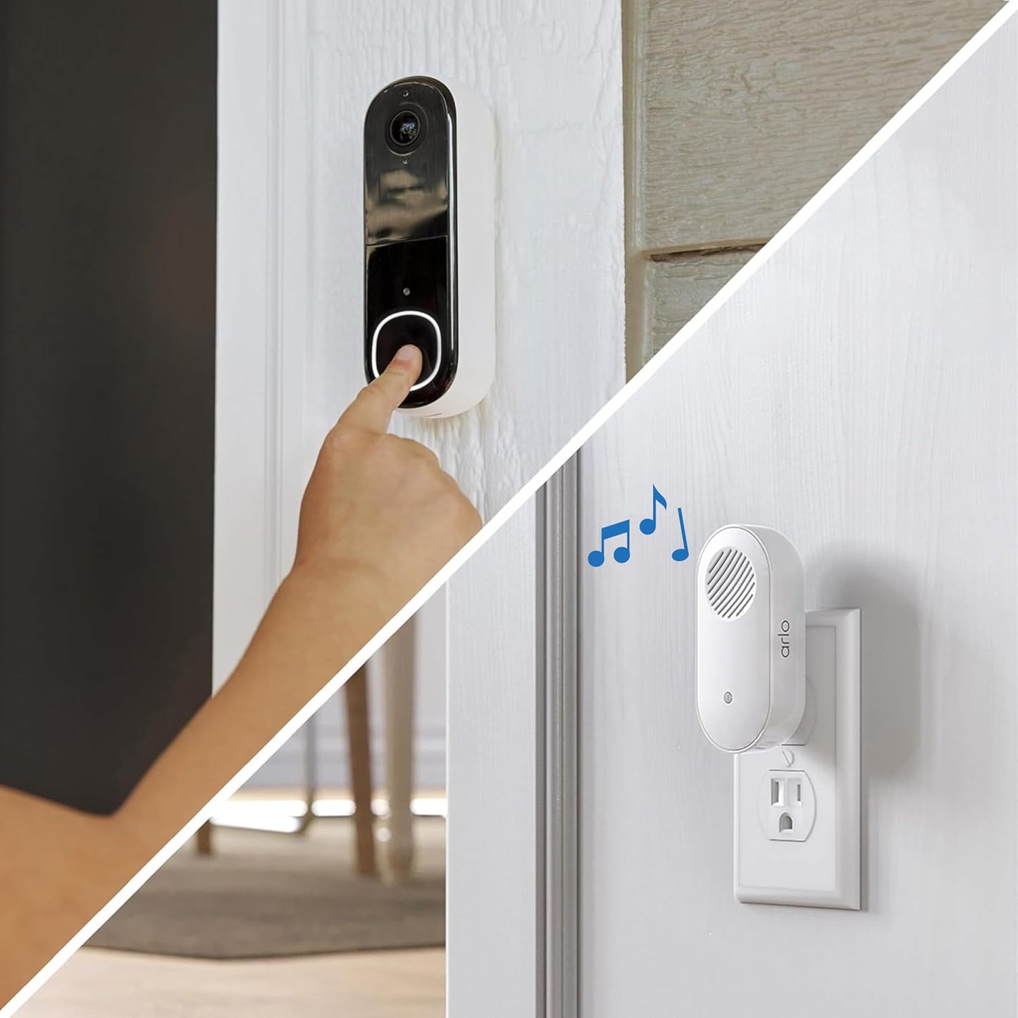 Arlo Video Doorbell 2K + Chime 2 (2nd Gen, Latest Release), Wireless or Wired Option, 2-Way Audio, Night Vision, Head to Toe View, Package Detection, Person & Vehicle Recognition, 1-Month Secure Plan