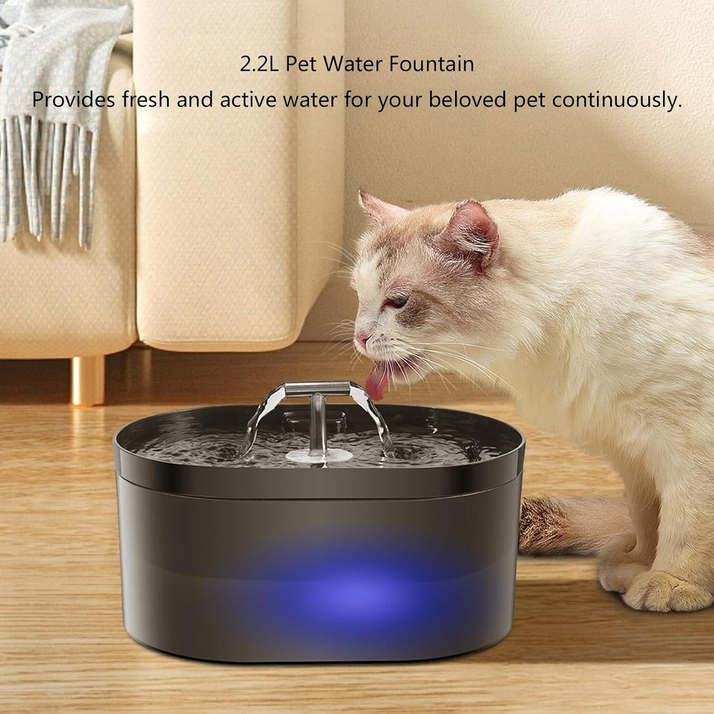 T Shape Outlet Pet Water Dispenser 2.2L Quiet Operations Food Grade Pet Water Fountain Hydrations Systems Automatic Pet Water Fountain