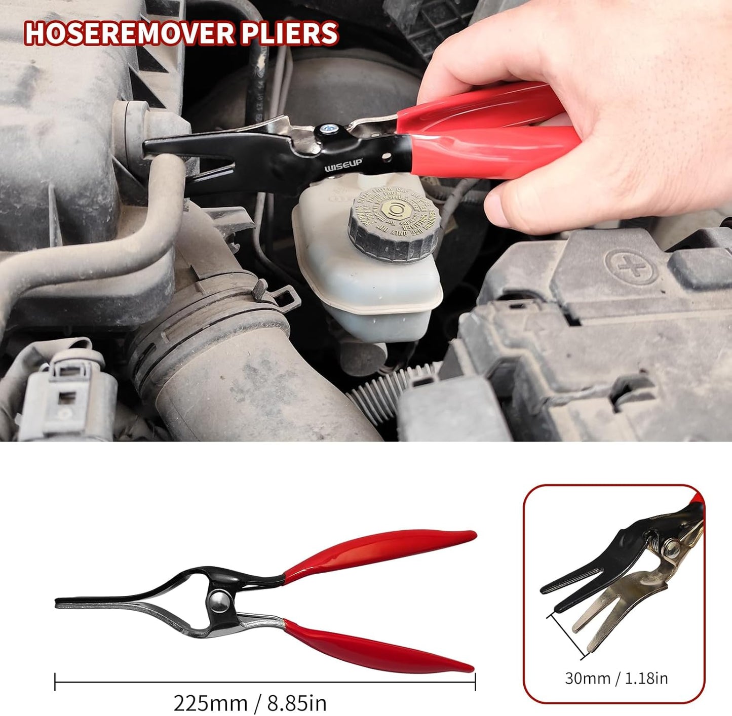 WISEUP 8-Piece Fuel Line Disconnect Tool Set – Fuel Line/Hose Clamp/Removal Pliers, Electrical Disconnect/Push Pin Tools, Relay Puller, Panel Clip Remover & Filter Caliper