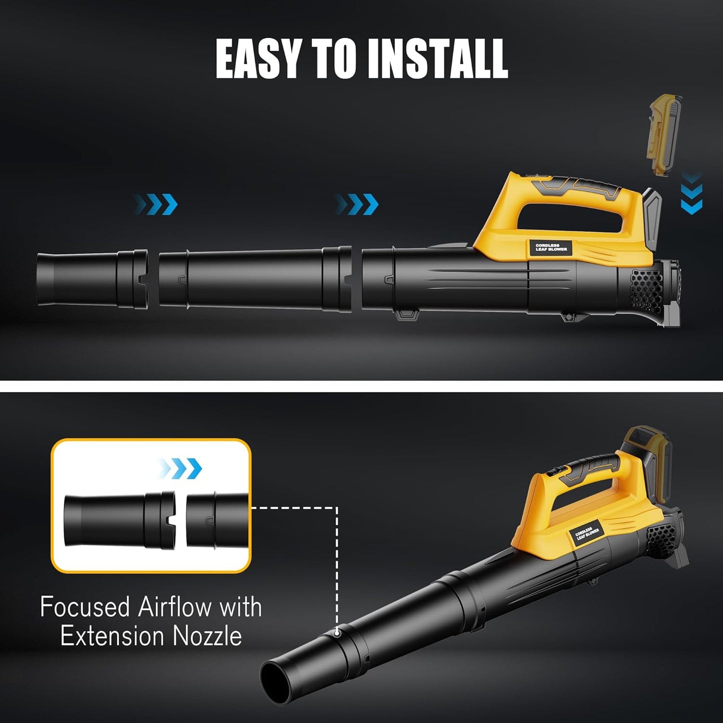 Houselife Cordless Hedge Trimmer and Leaf Blower Combo Compatible with Dewalt 20V Max Battery (Tool Only), 18'' Battery Powered Hedge Trimmers and Electric Leaf Blowers Lawn Care, Yard, Garden