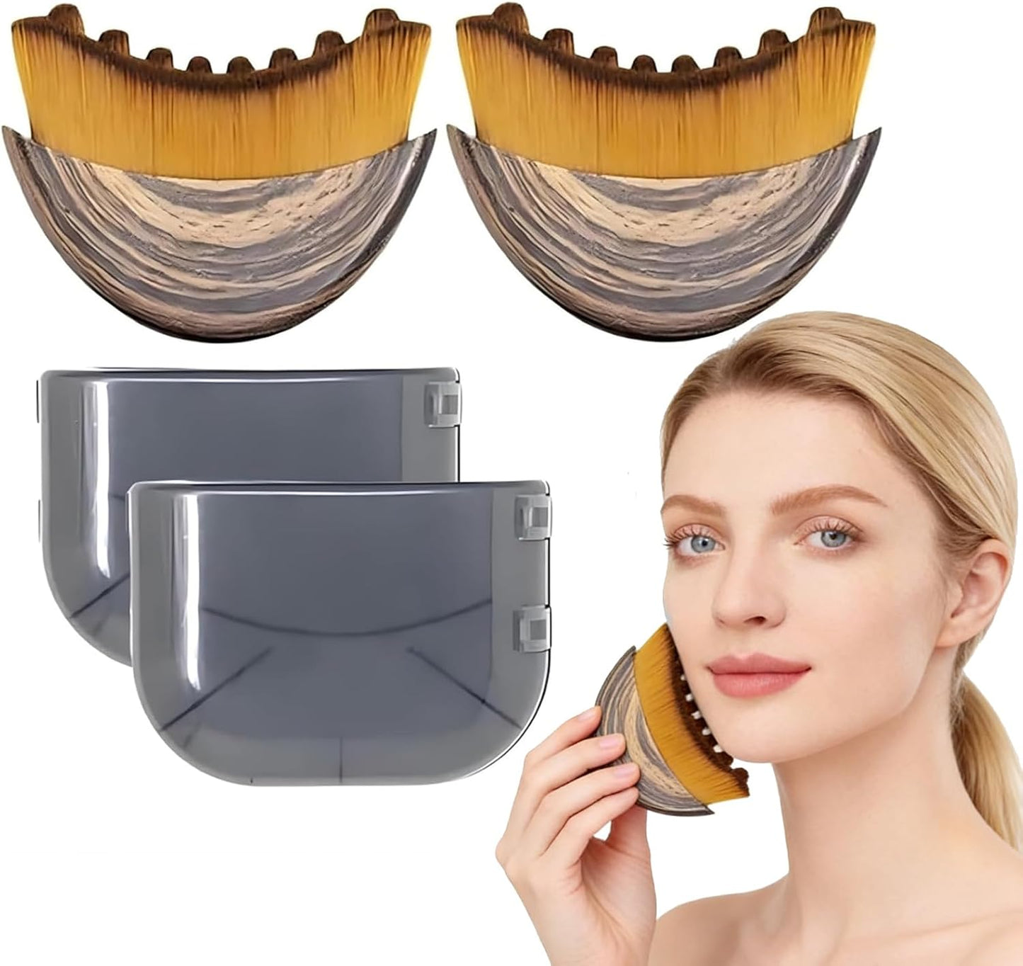 2 PCS Lymphatic Contour Face Brush, Lymphatic Drainage Massager, Ergonomic Face Beauty Tool，Designed to Fit The Skin Precisely and Relieve Fatigue for All Skin Types