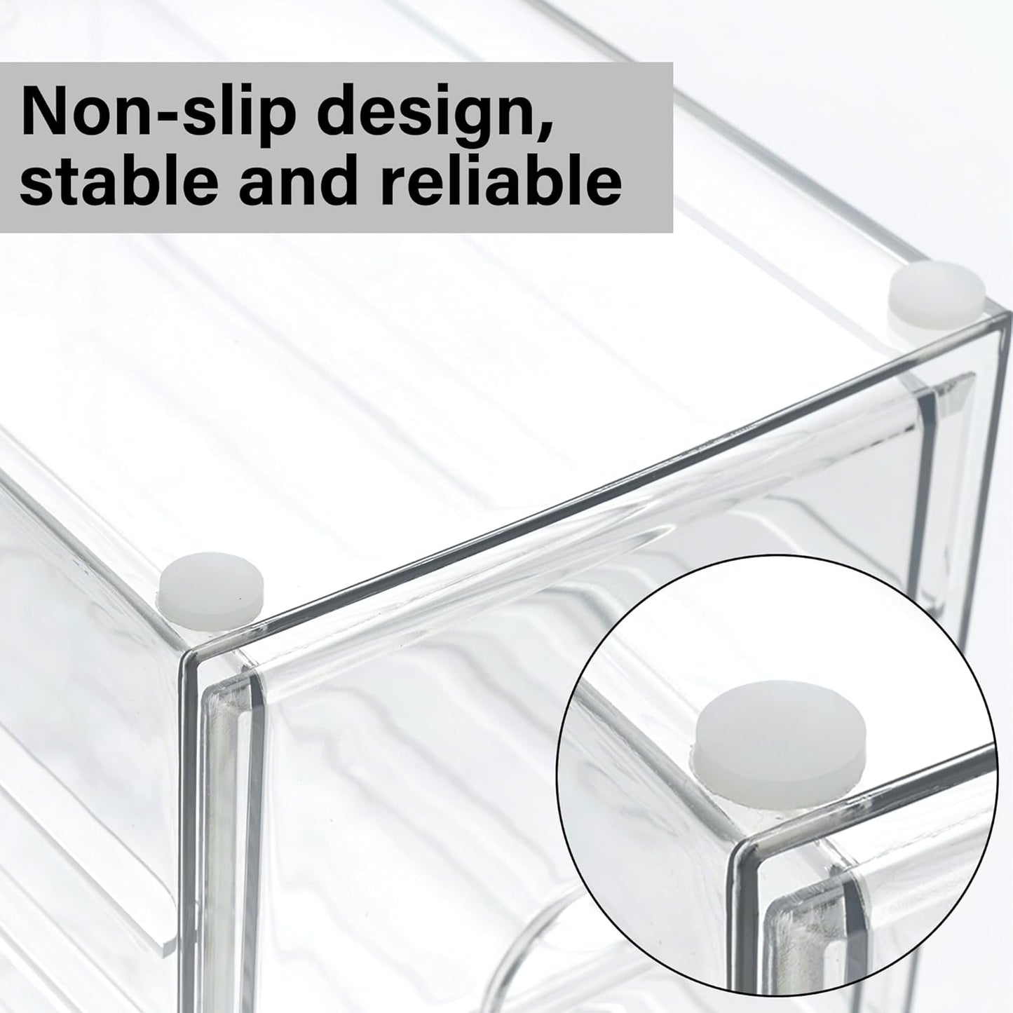 Prsildan Acrylic Drawer Makeup Organizer with 5 Drawers, Hair Accessories Organizer, Office Desk Organization, Clear Stackable Storage Drawers for Vanity, Countertop, Craft, Jewelry