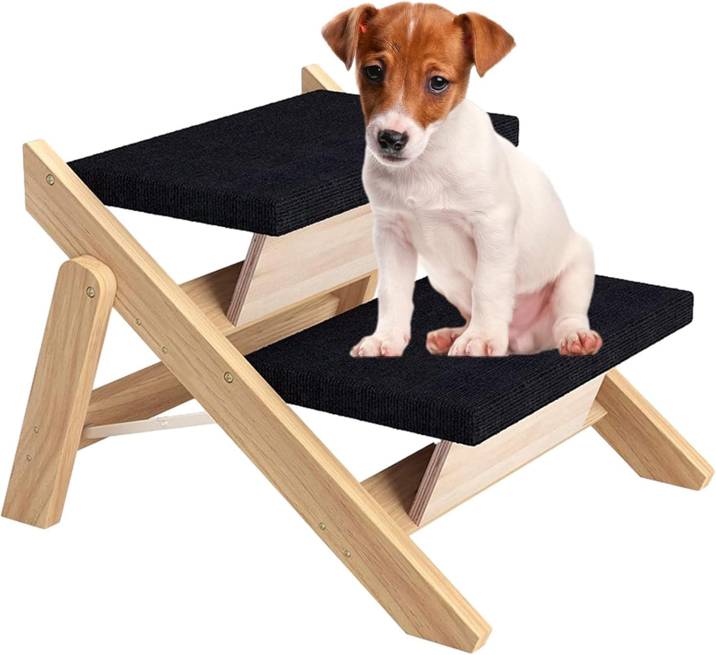 High Bed Stairs, Folding 2 in 1 Pet Bed Ramp, Non Slip Dog Bed Ladder, Easy Climbing Puppy Ramp Steps, Strong Bearing Capacity Pet Staircase, Durable Dog Ramp Aid for High Bed Climbing Indoor