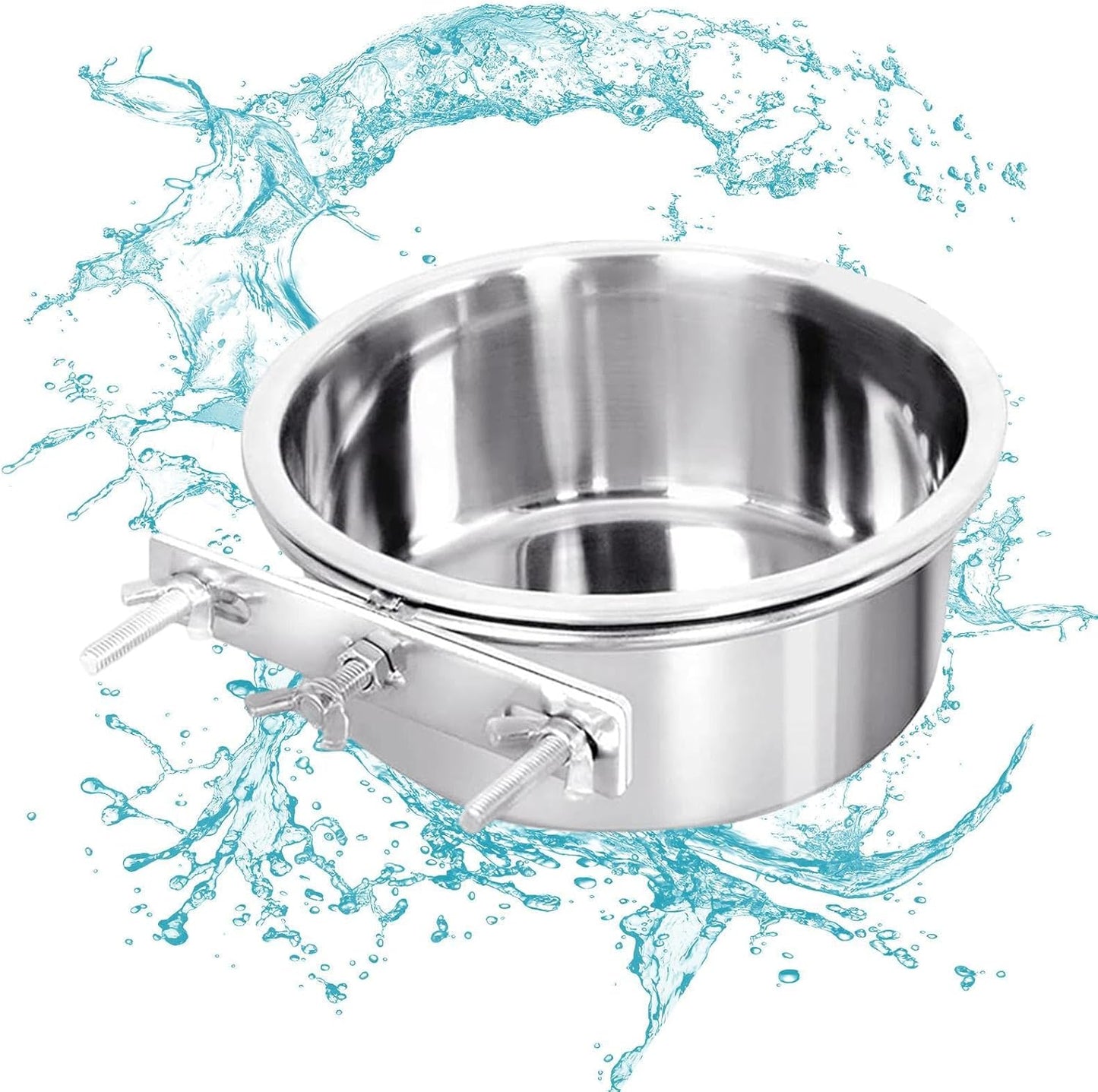 Outdoor Dog Bowl - Stainless Steel Dog Water Bowl | Pets Feeder Small Animal Cup, Wall Mounted Comfort Feeding Bowls for Kennel Crate Cage