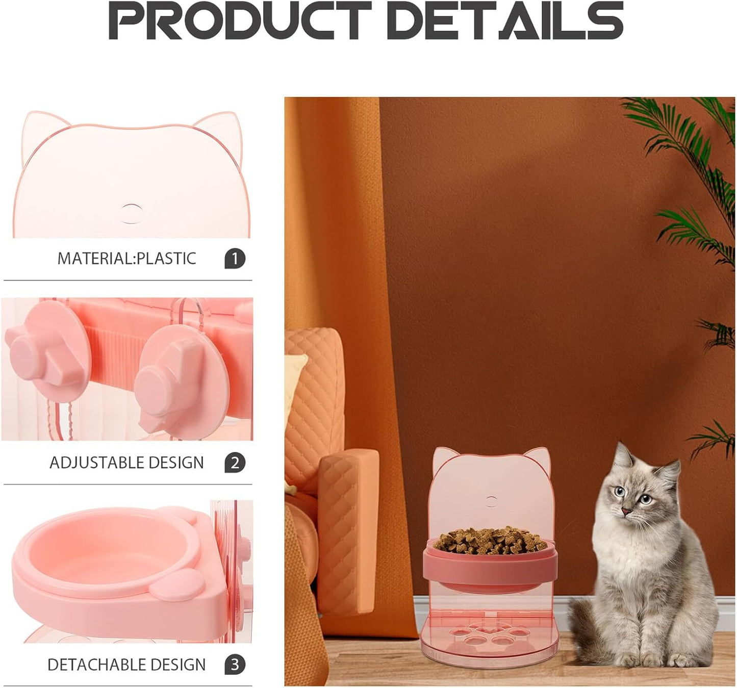 Milisten Elevated Pet Bowl Stand with Raised Cat Feeding Holder and Anti-Spill Colored Water Dish for Indoor Cats and Small Dogs
